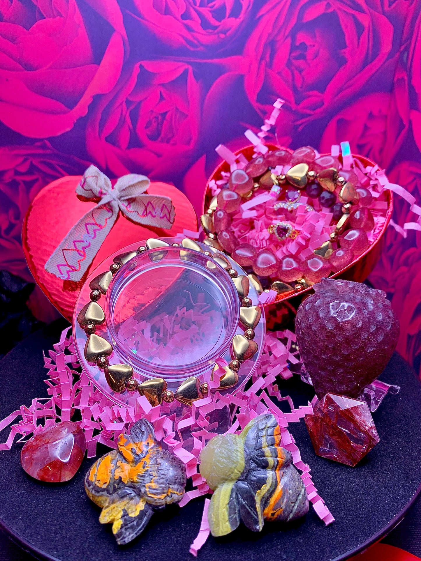 Pyrite Hearts Bracelet