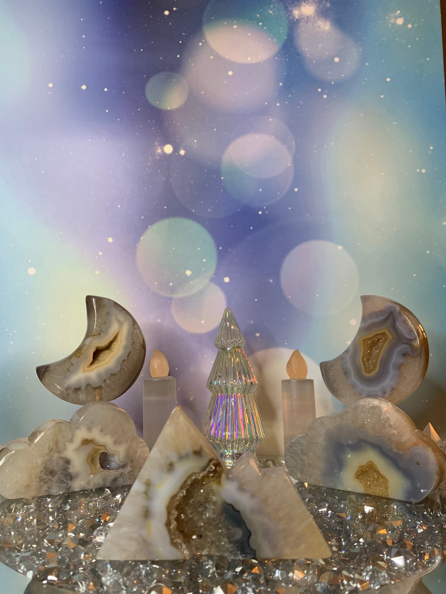 Druzy Agate Mountain Carving