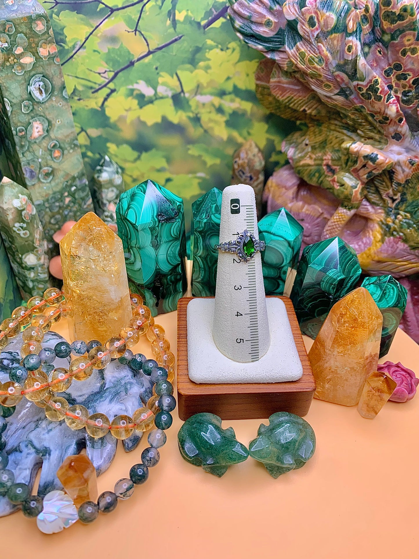 Chrome Diopside Marquis Cut Vintage Style Ring, set in Sterling Silver