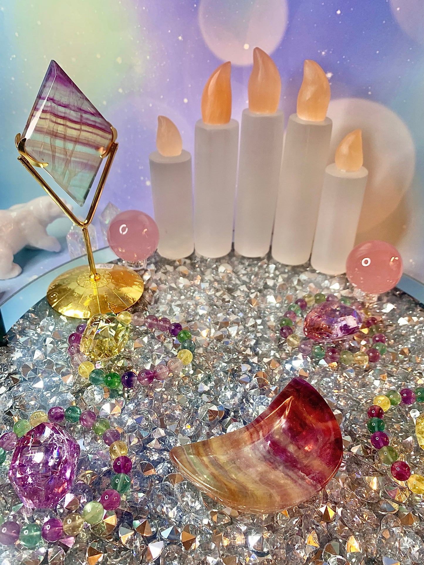 Candy 🍭 Fluorite Moon Shape Bowl