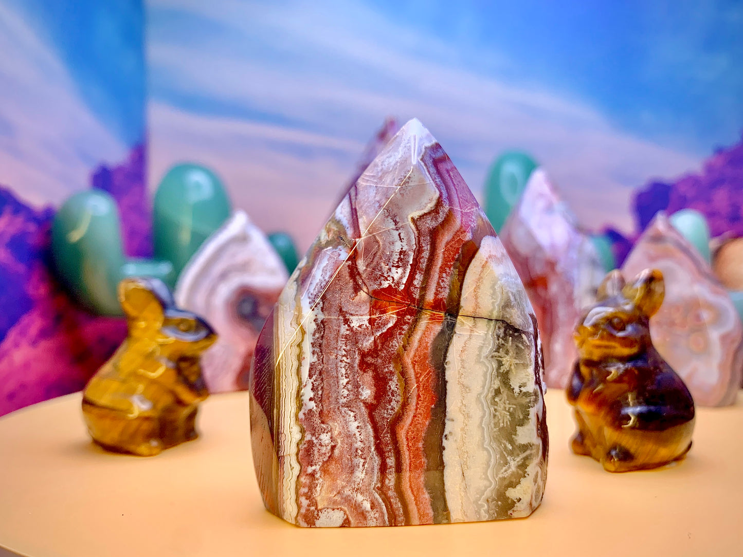 Mexican Agate Druzy Flame 🔥 Freeform