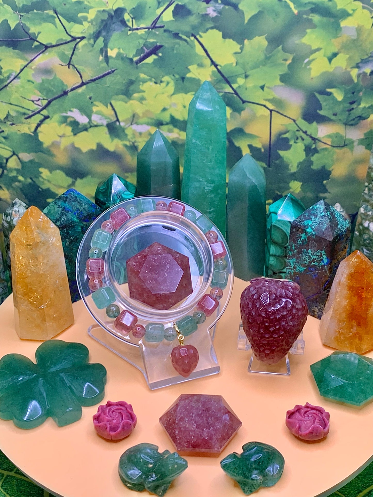 Strawberry Quartz Strawberry 🍓 Bracelet Charm