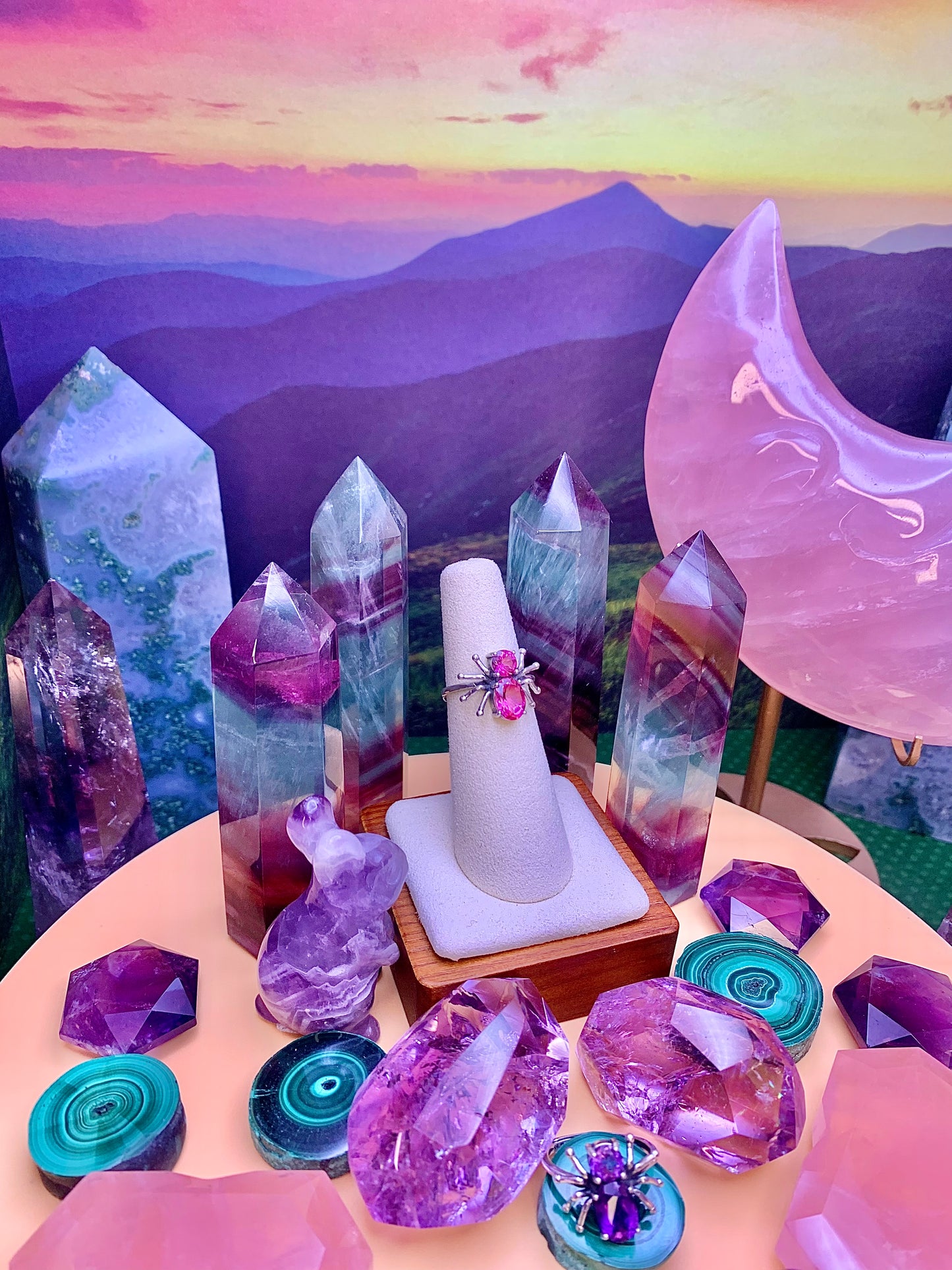 Pink Topaz Spider 🕷️ Ring in Sterling Silver