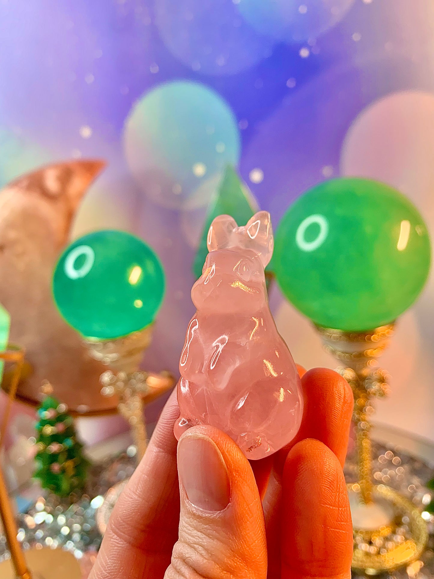 Rose Quartz Bunny Carving (HQ*)