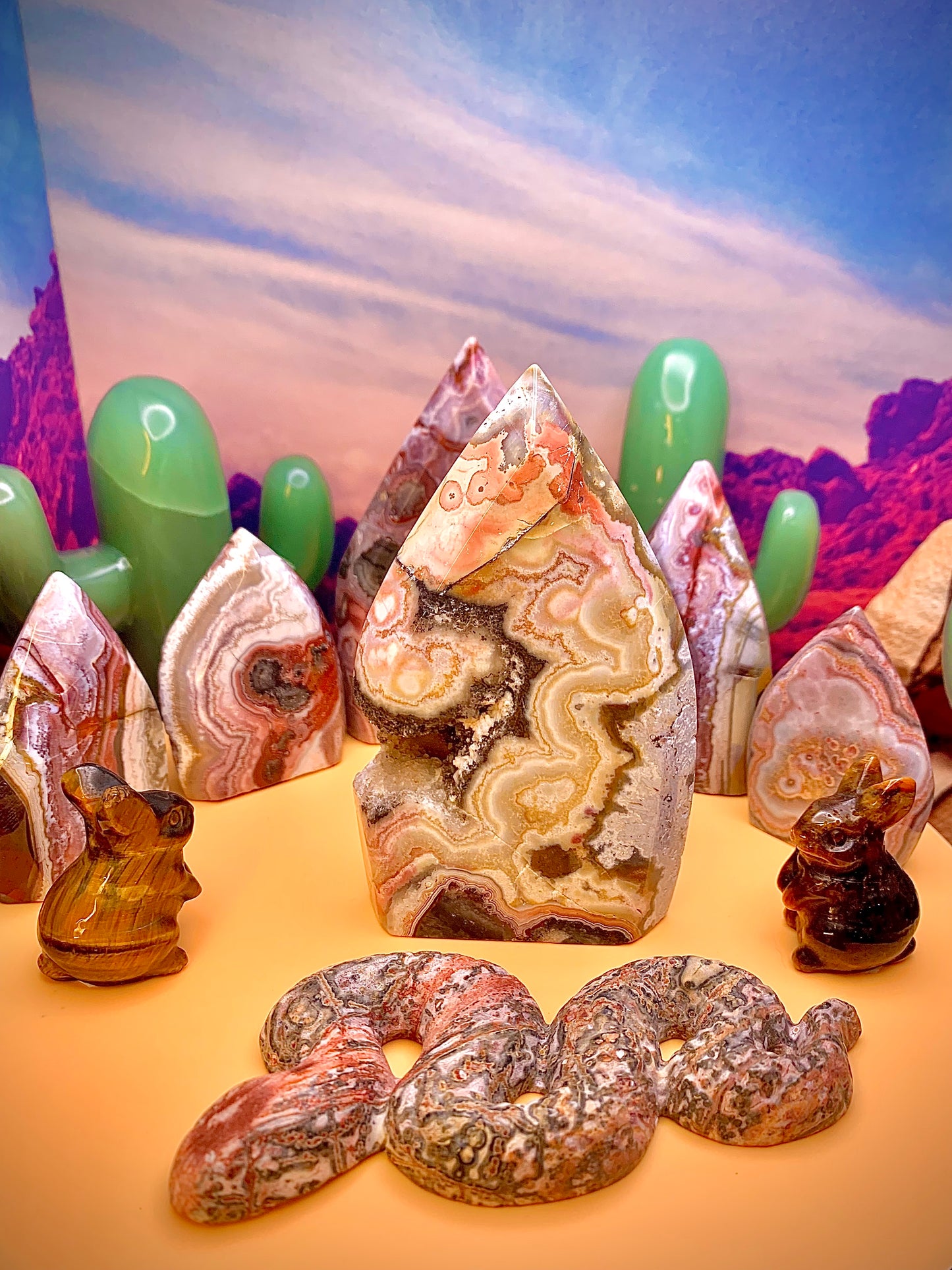 Mexican Agate Druzy Flame 🔥 Freeform