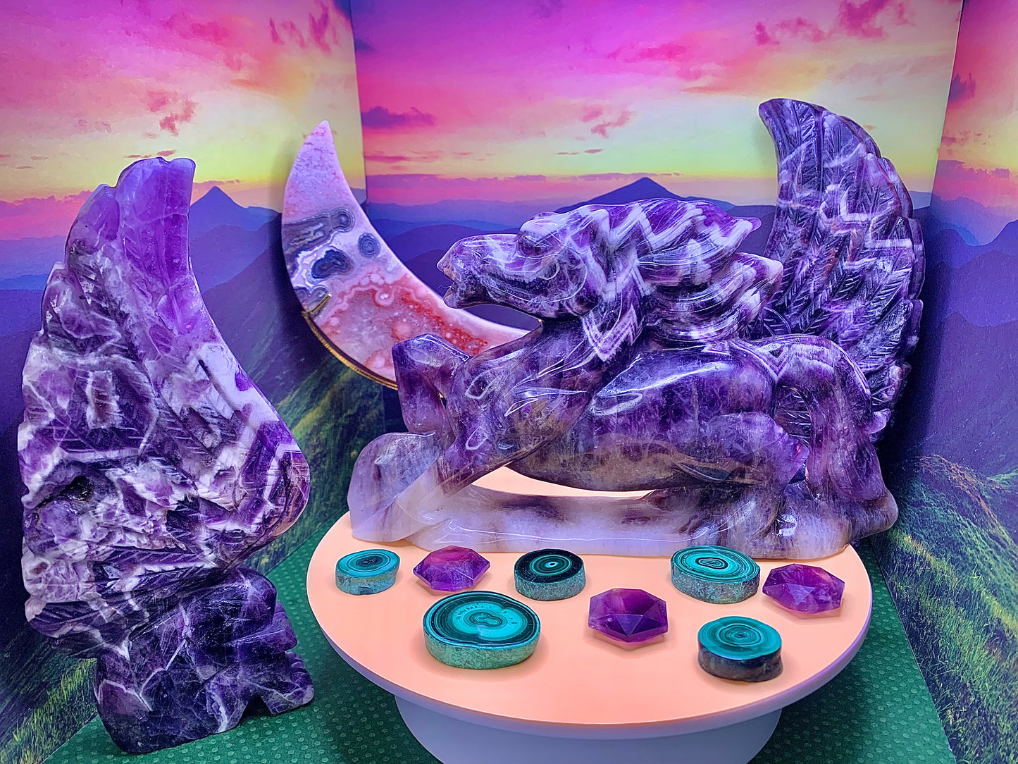 Dream Amethyst Stallion Carving