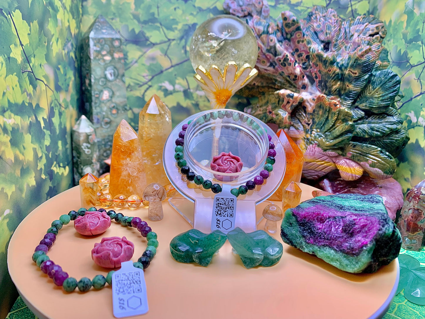 Ruby Zoizite Mini Faceted Bracelet 6mm