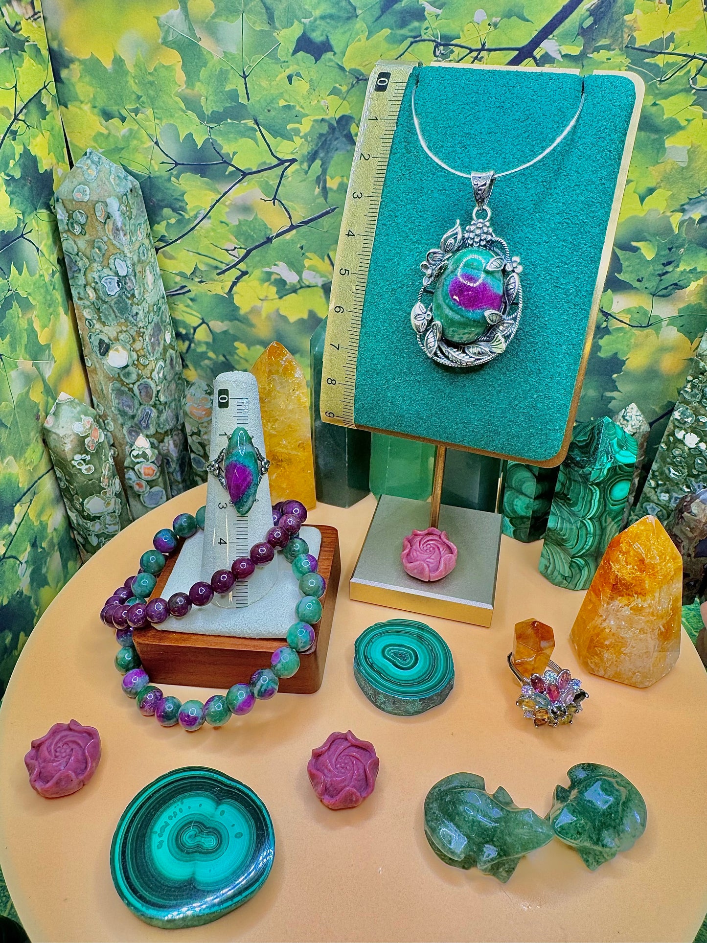 Ruby Fuchsite Pendant .925 Silver (Vintage Style)