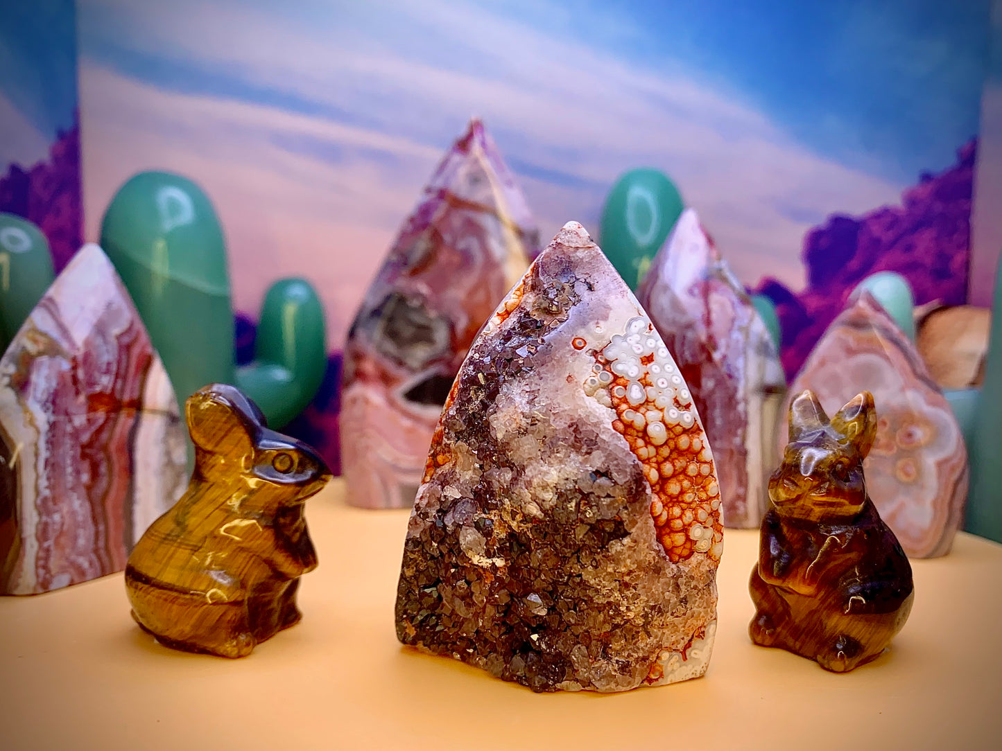 Mexican Agate Druzy Flame 🔥 Freeform