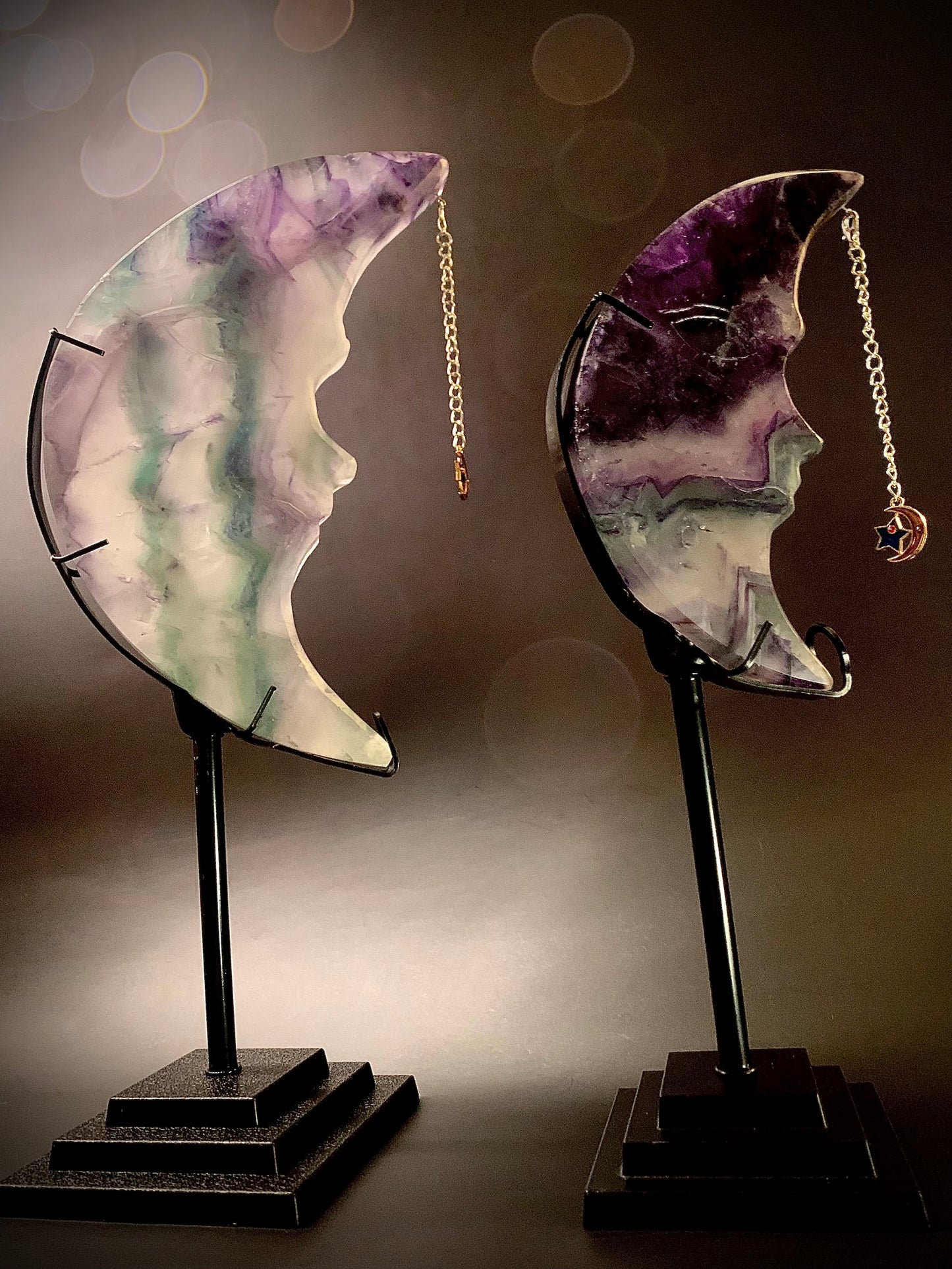 Fluorite Moon 🌙 on Stand (Large)
