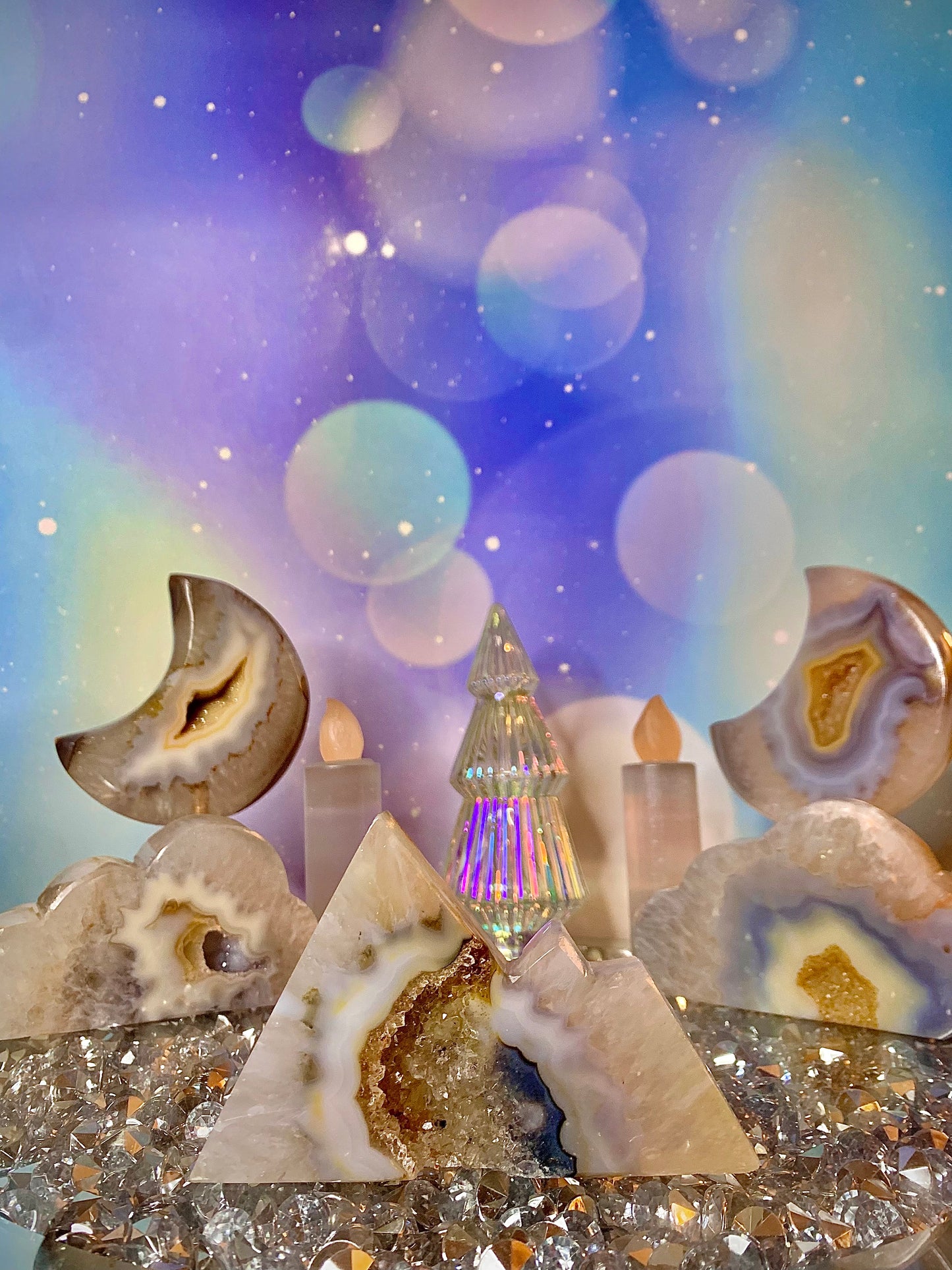 Druzy Agate Mountain Carving