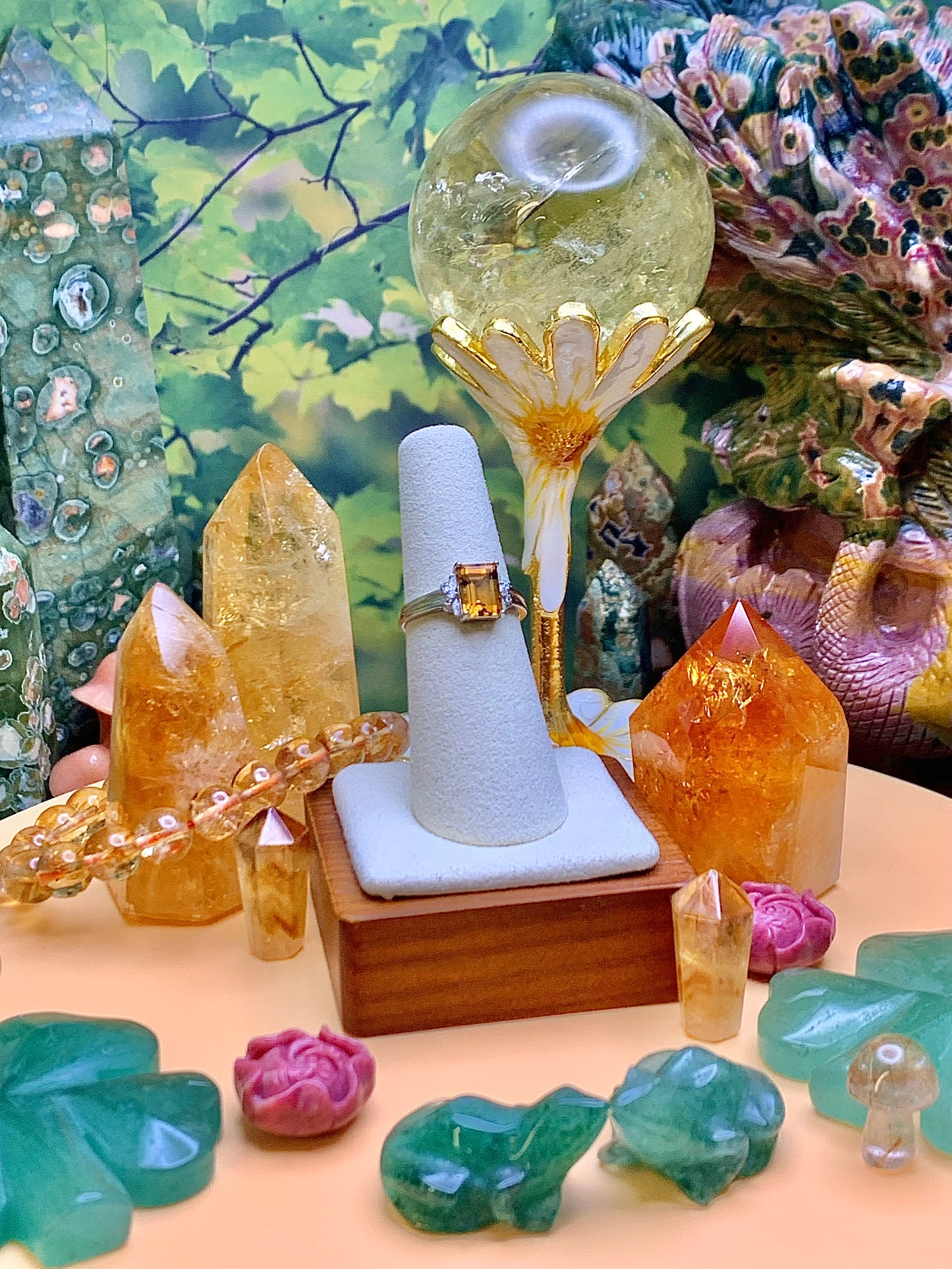 Citrine Emerald Cut Ring set I’m Sterling Silver