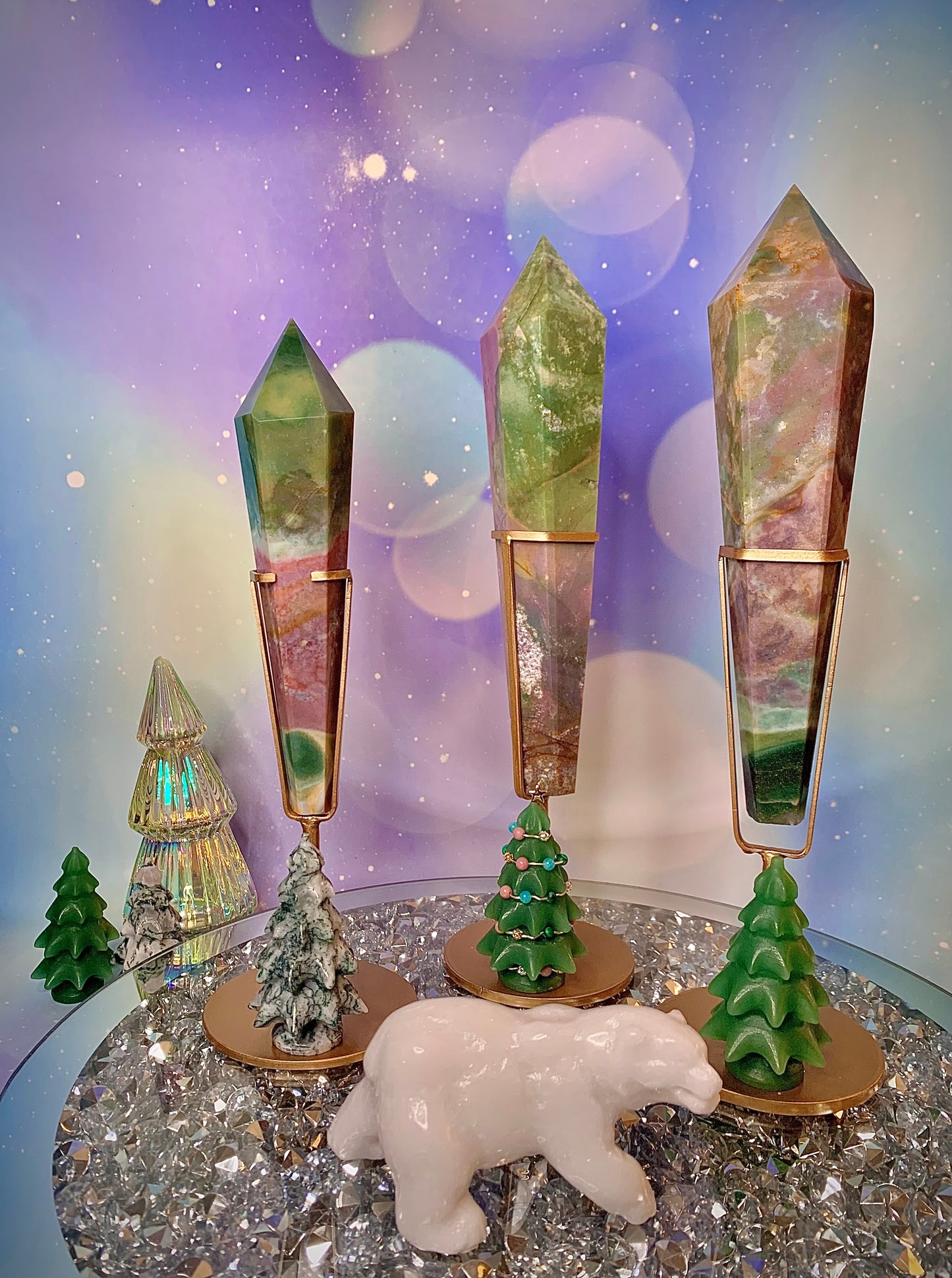 Ocean Jasper Wand on Stand