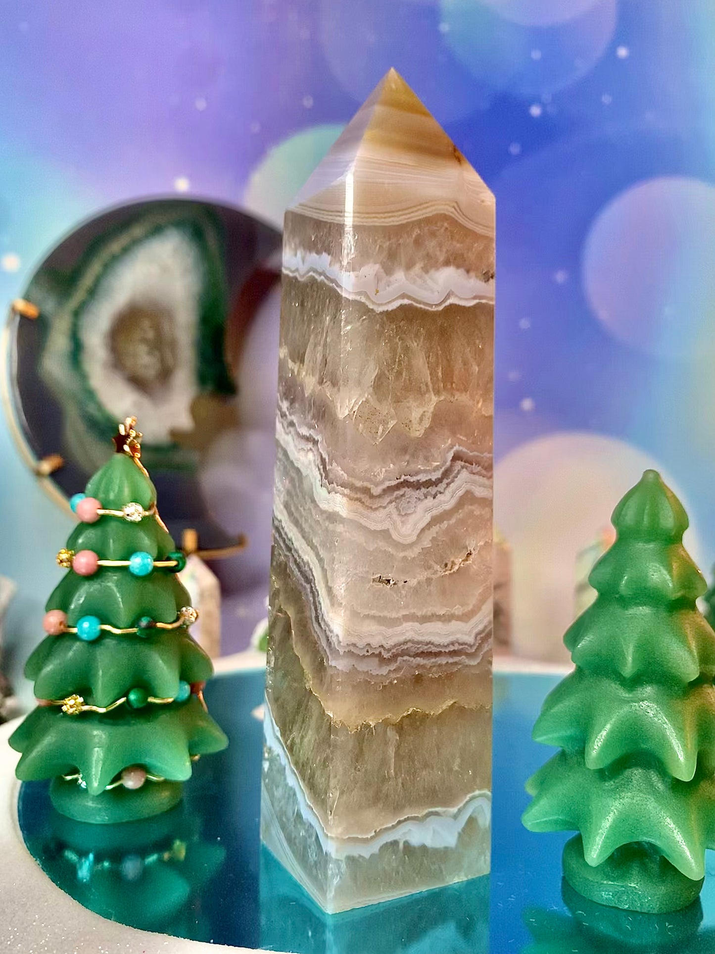 Amethyst Agate Druzy Tower