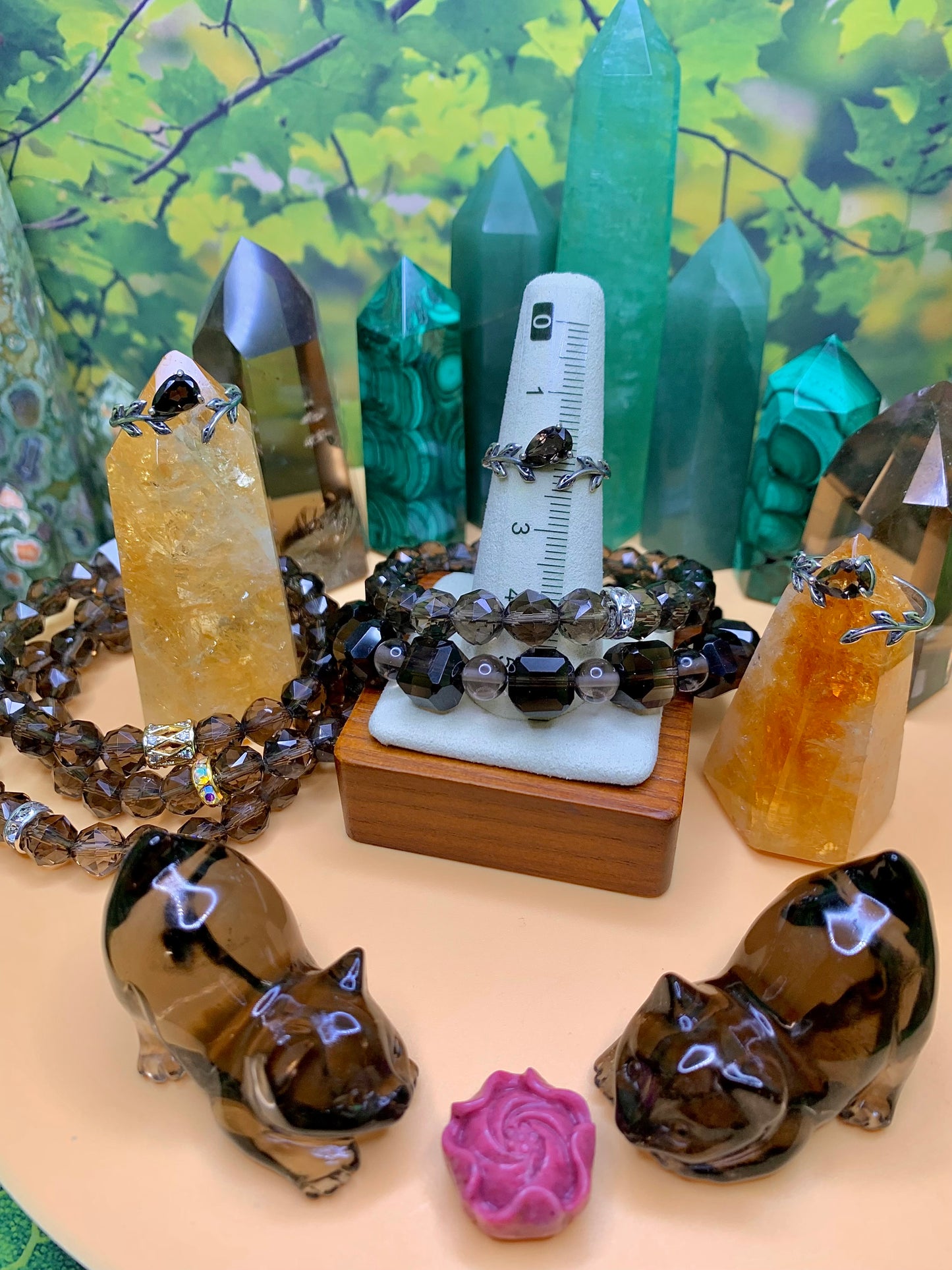 Smoky Quartz Branches Ring (Vintage Style) in Sterling Silver