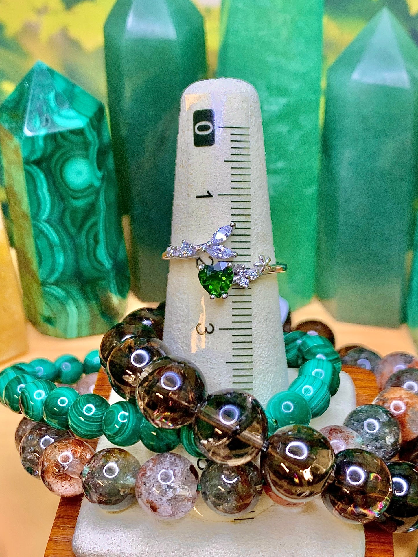 Chrome Diopside Heart 💚 Cut with Leaf Accents in Sterling Silver