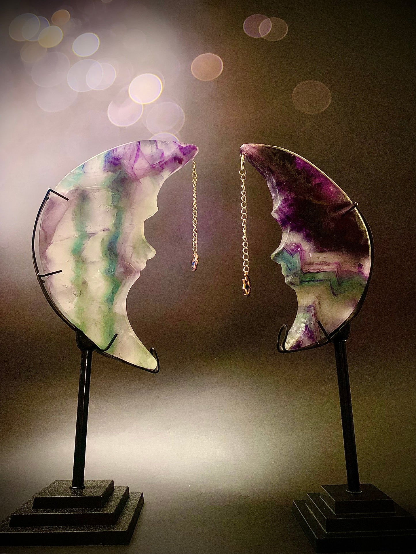 Fluorite Moon 🌙 on Stand (Large)