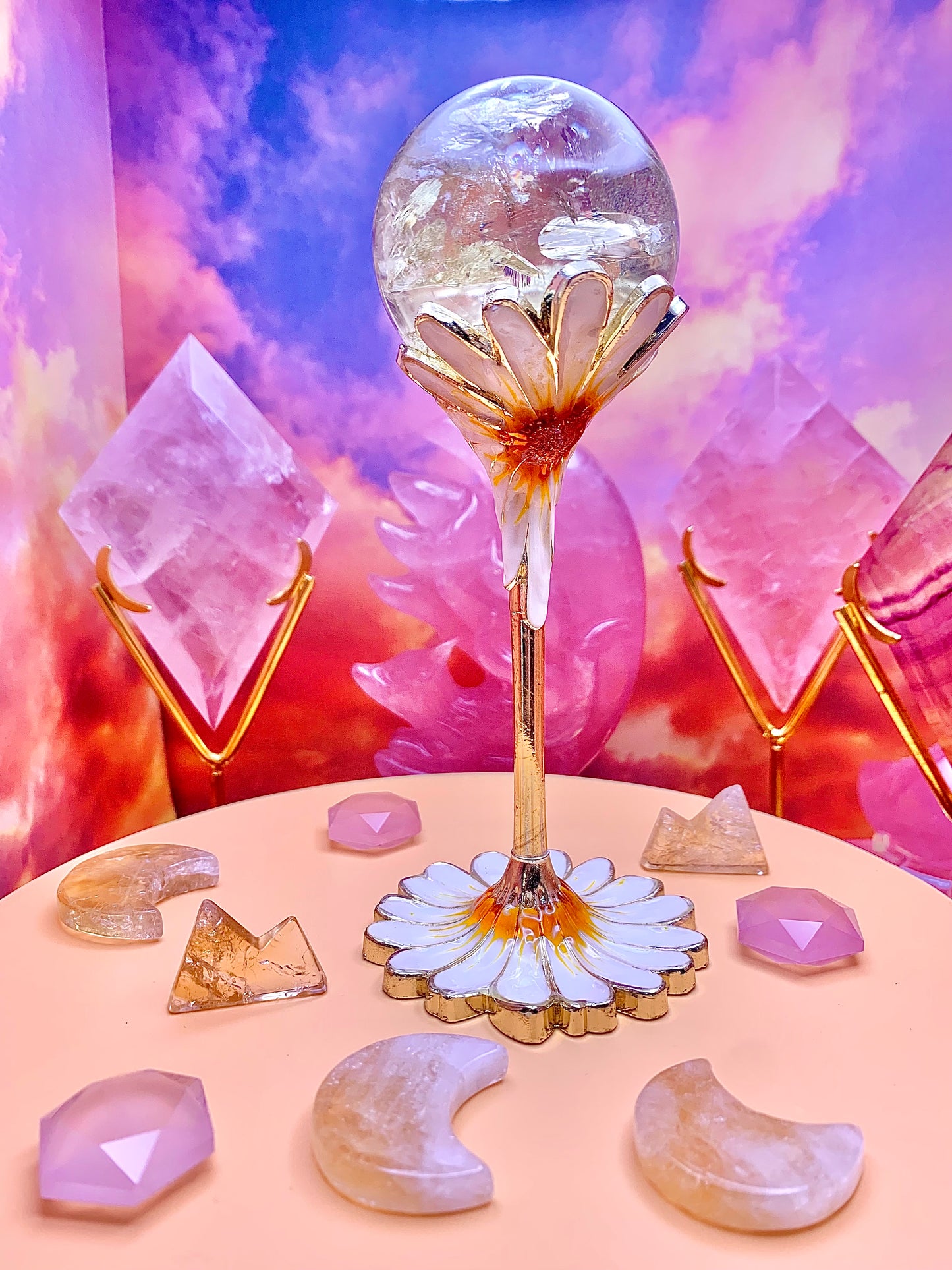 Citrine HQ* Sphere with Rainbows