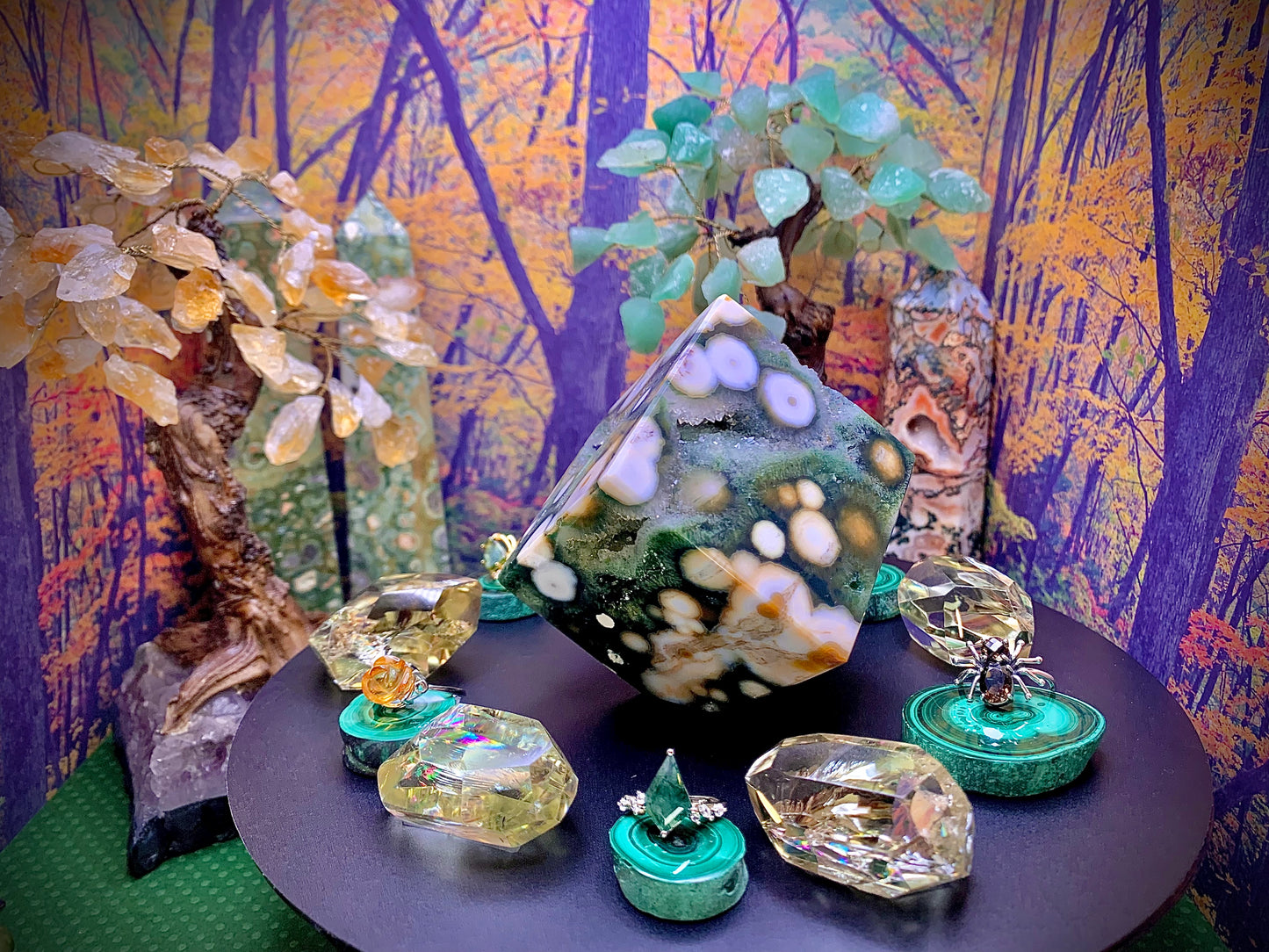 8th Vein Ocean Jasper Floating Cube