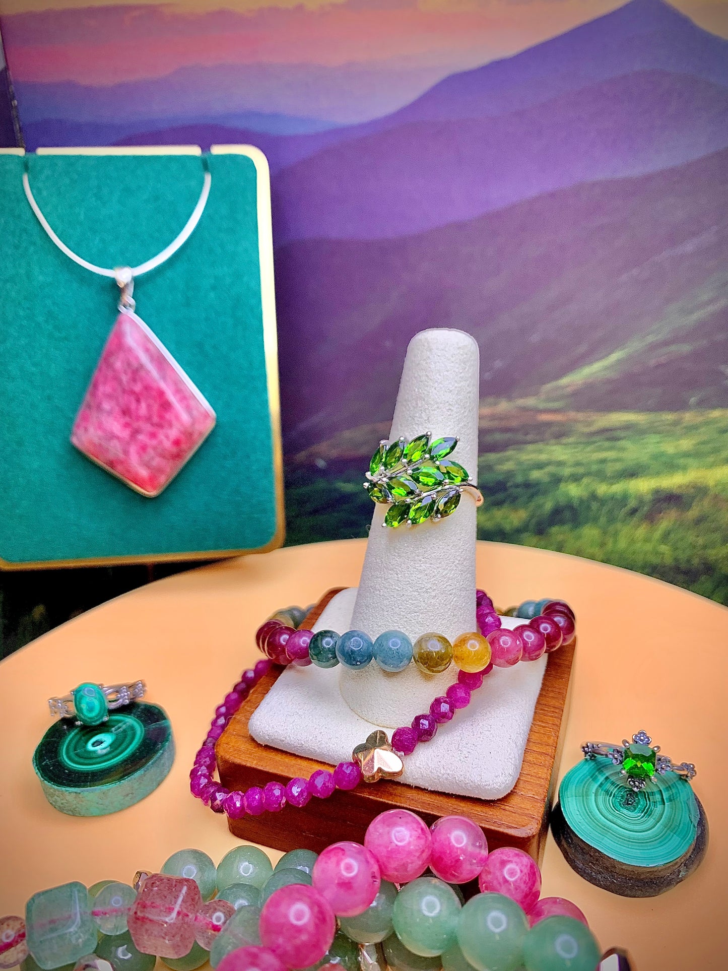 Chrome Diopside Leaf 🍃 Ring in Sterling Silver