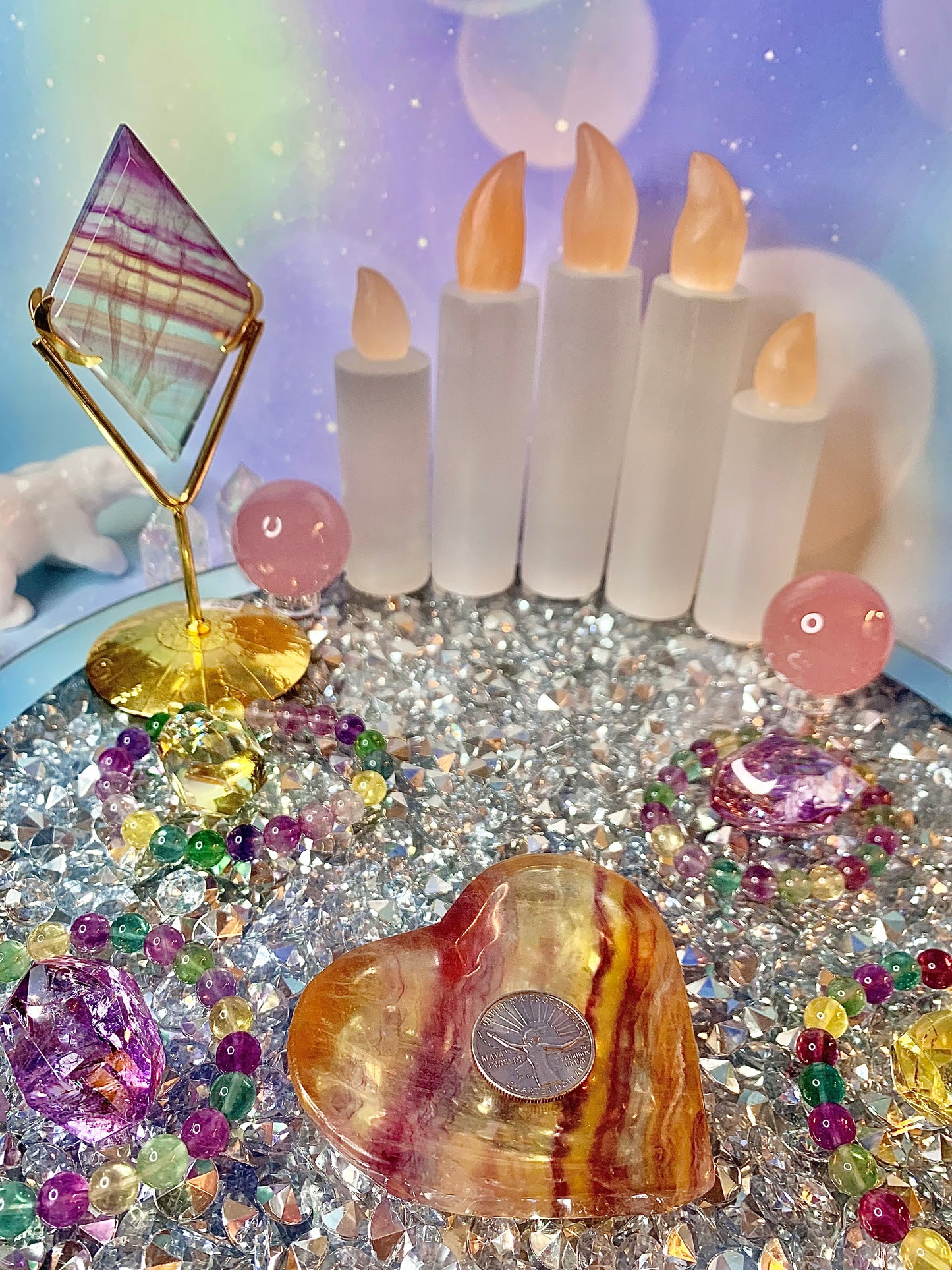 Candy 🍭 Fluorite Heart Shape Bowl