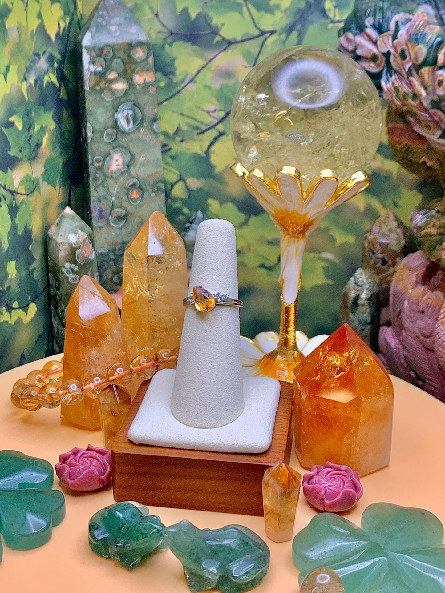 Asymmetrical Citrine Tear Cut Set in Sterling Silver