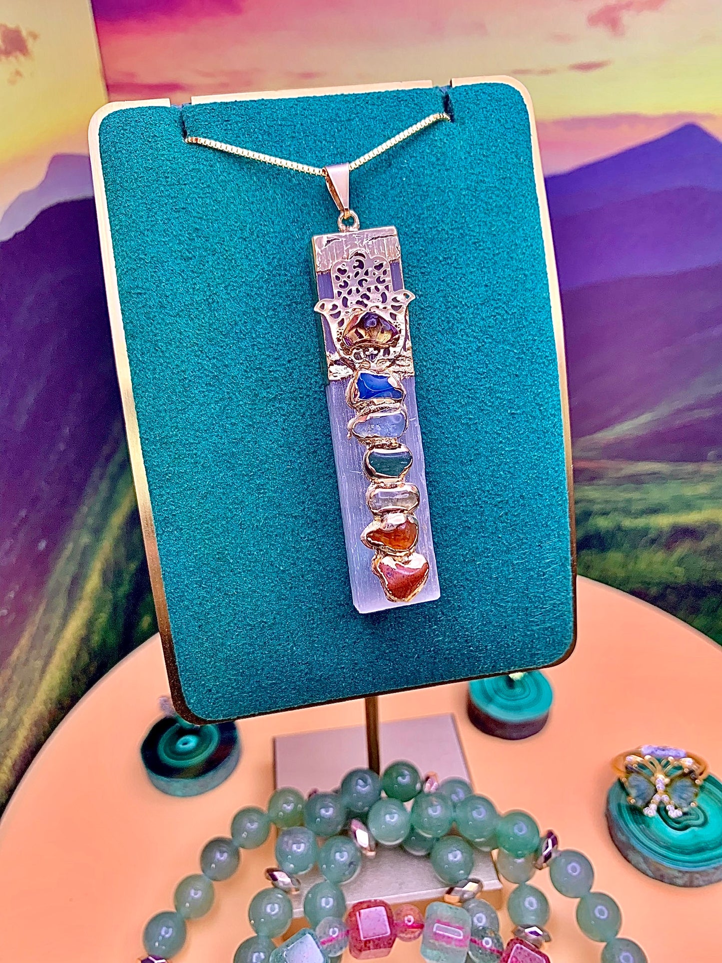 Selenite Chakra Pendant