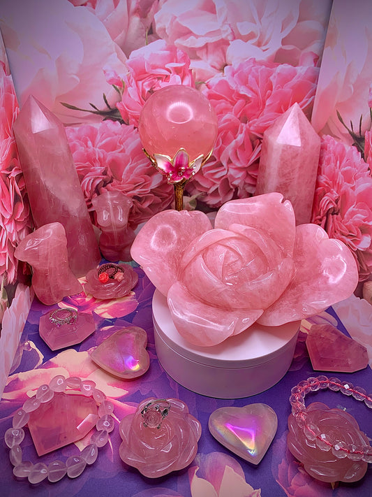 Rose Quartz Rose 🌹Carving