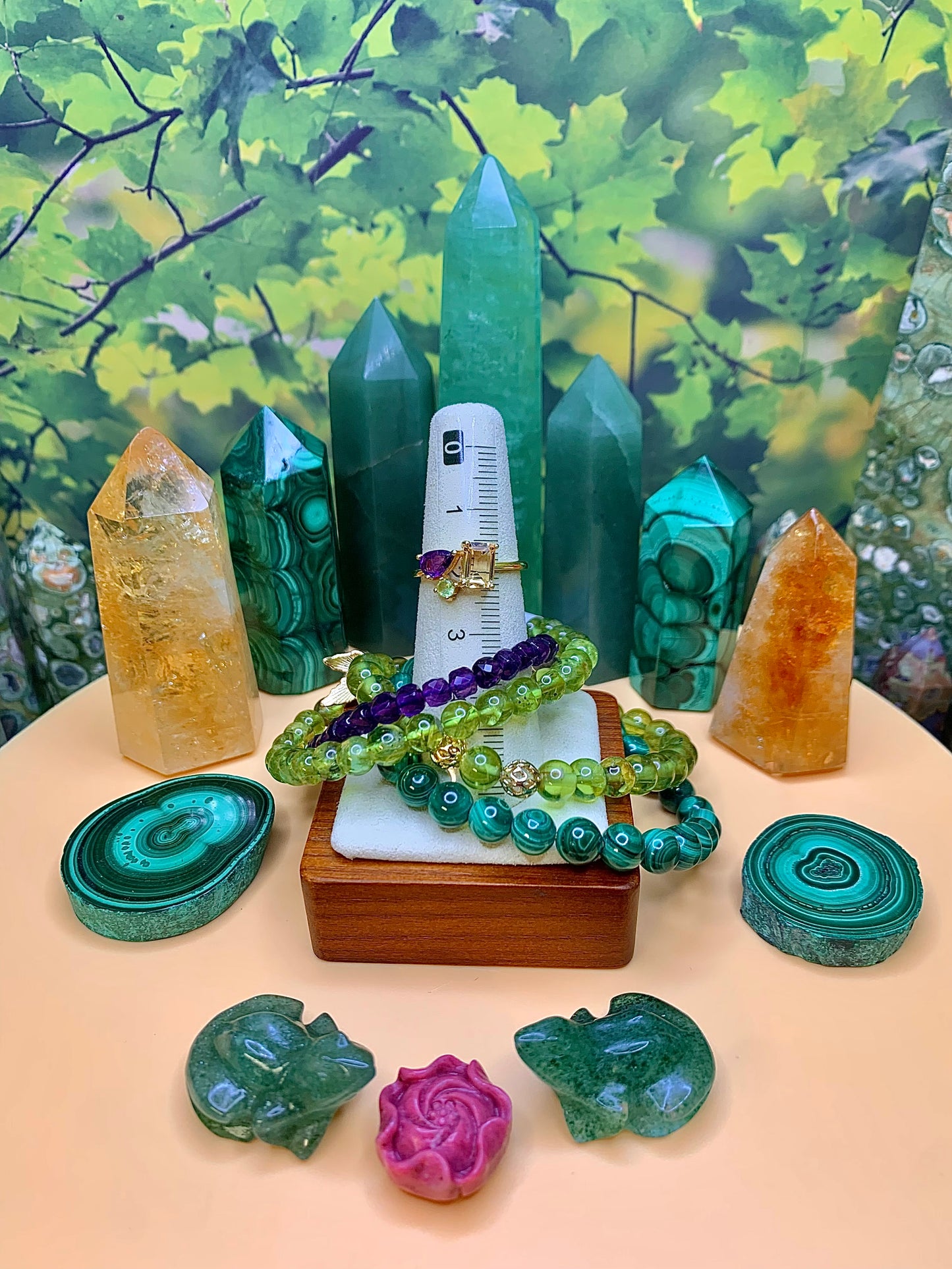 Amethyst, Citrine, Peridot 18k Gold Plated Ring