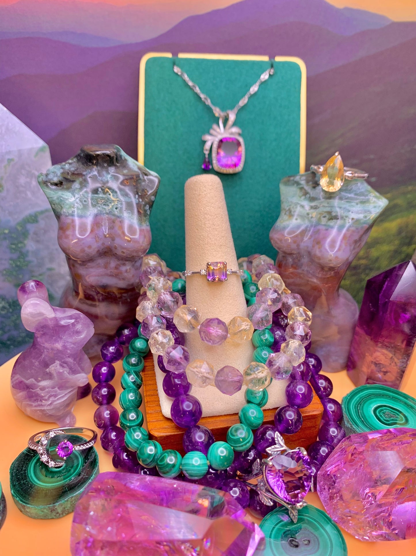 Ametrine Ring (Square) in Sterling Silver