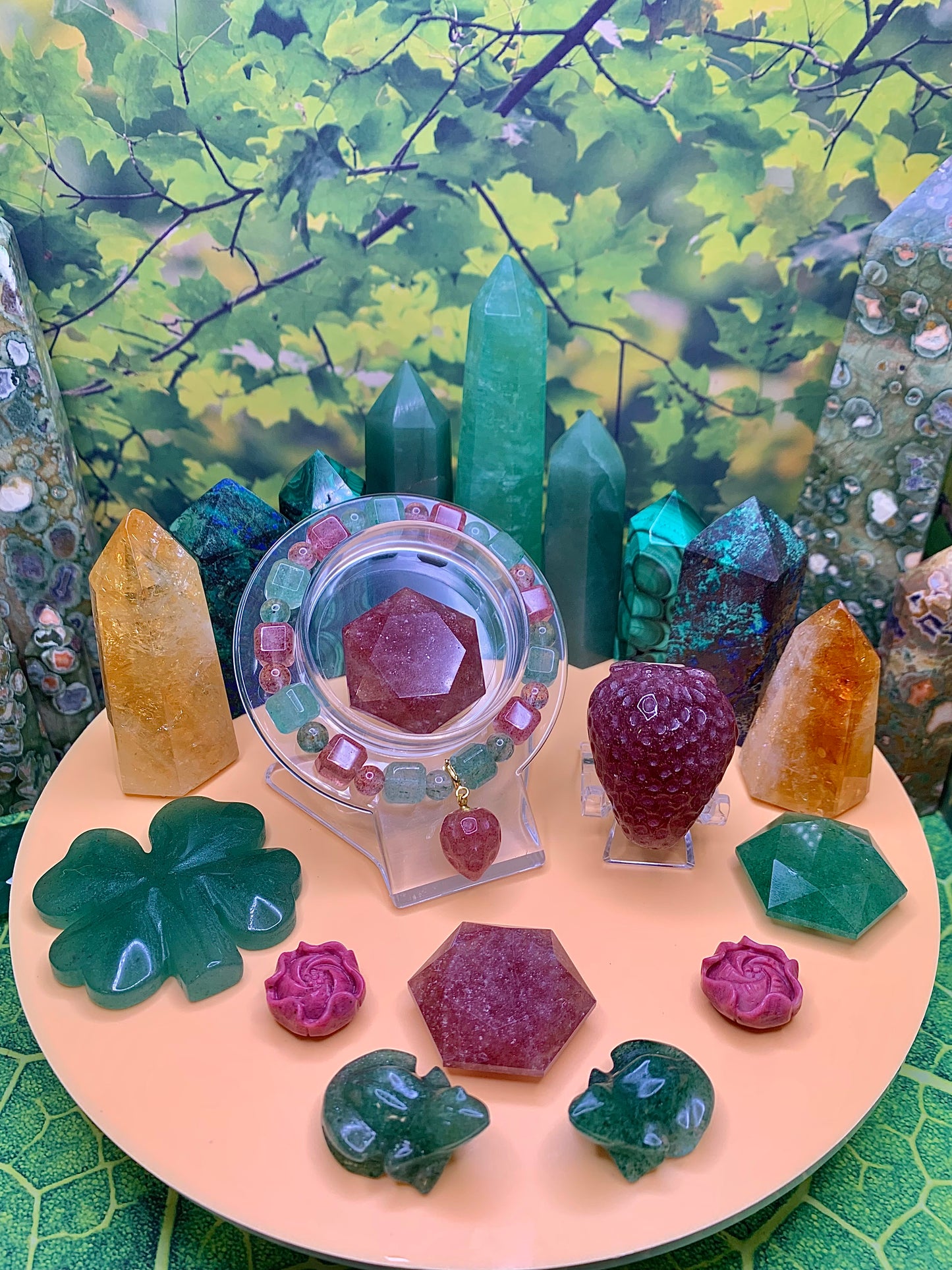 Strawberry Quartz Strawberry 🍓 Bracelet Charm