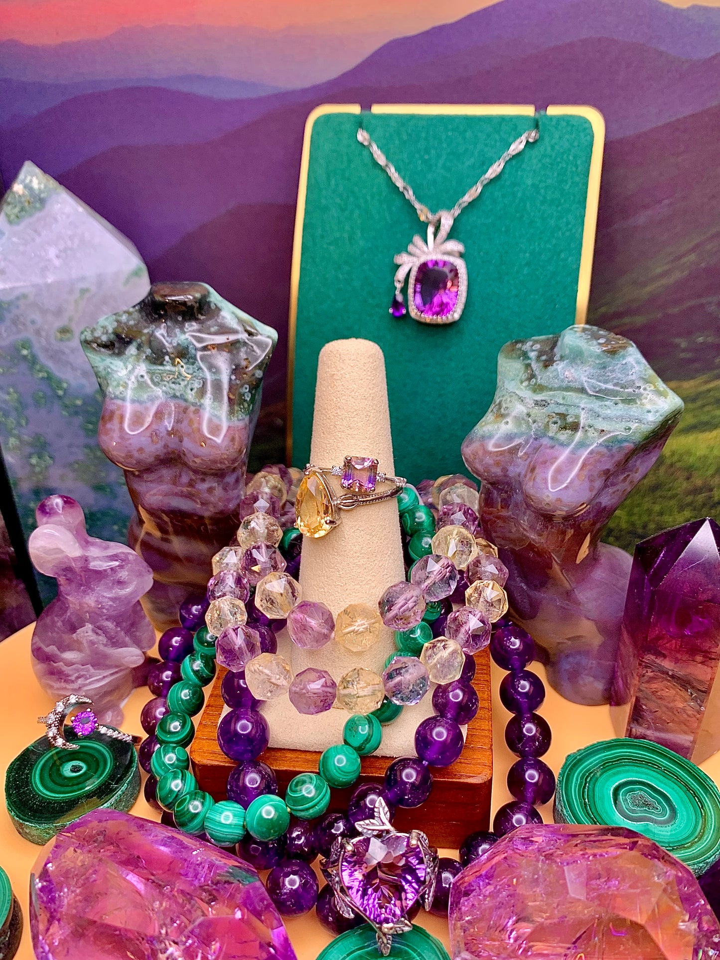 Ametrine Ring (Square) in Sterling Silver