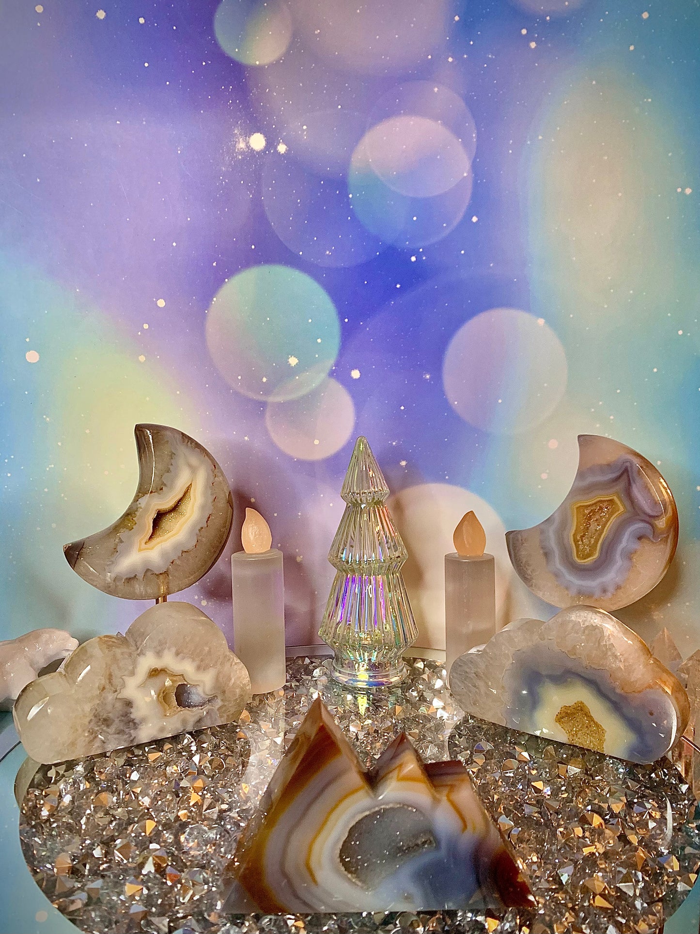 Druzy Agate Mountain Carving