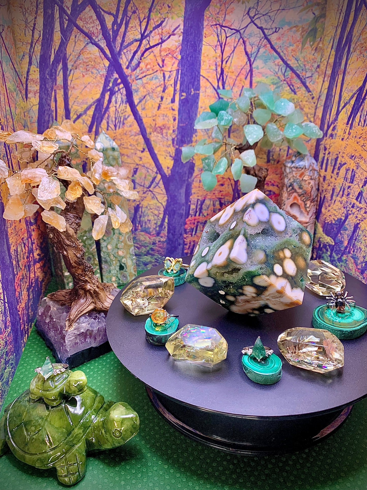 8th Vein Ocean Jasper Floating Cube