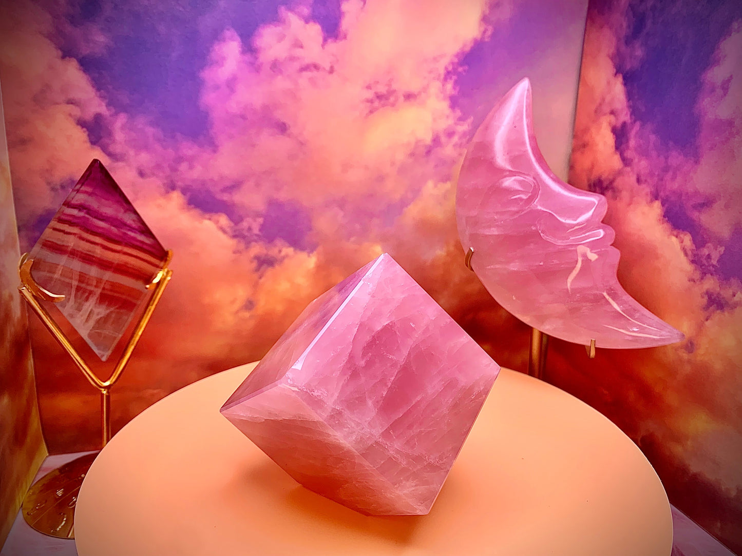 Rose Quartz Floating Cube (Large)