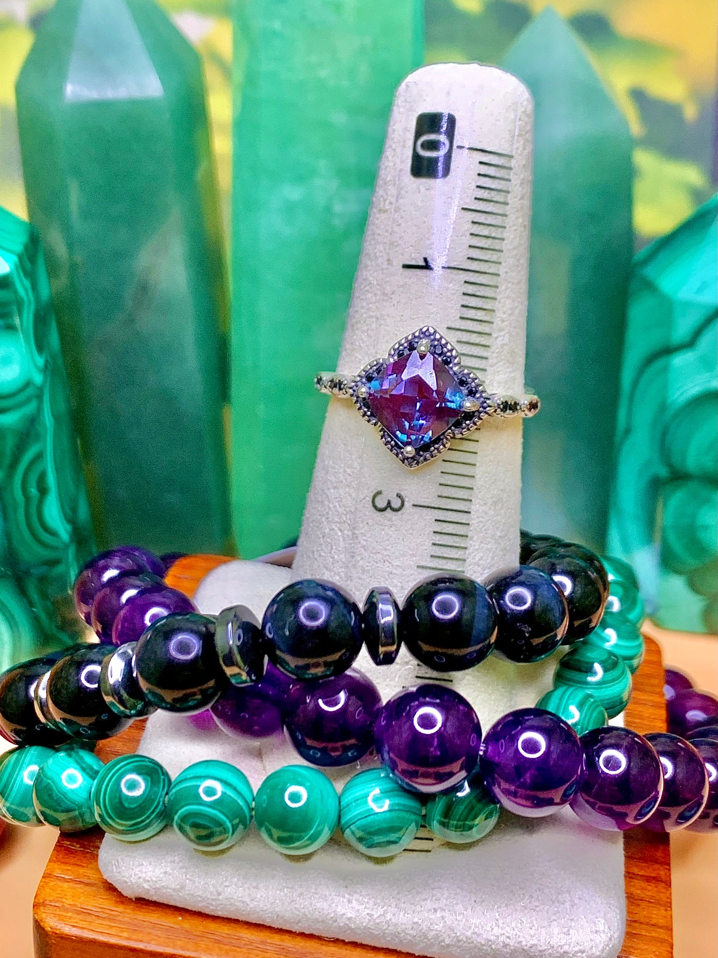 Alexandrite Ring *Diamond Cut* in Sterling Silver