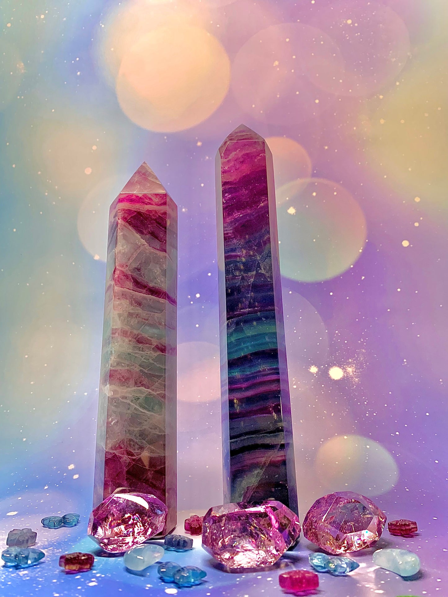 Watermelon Fluorite Tower (Extra Large)