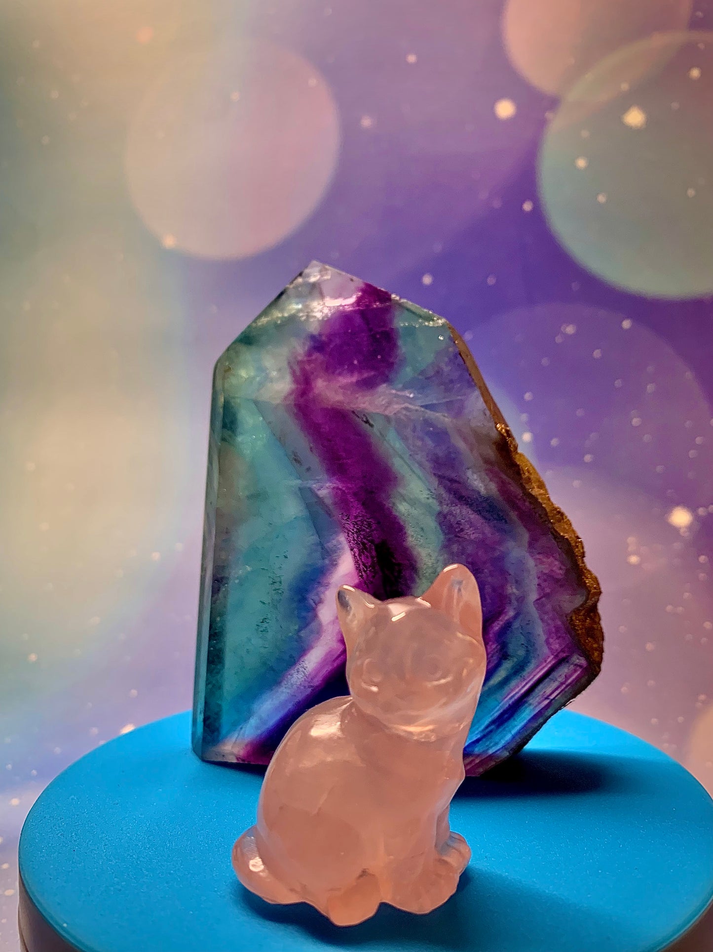 Rose Quartz (HQ*) Cat Carving