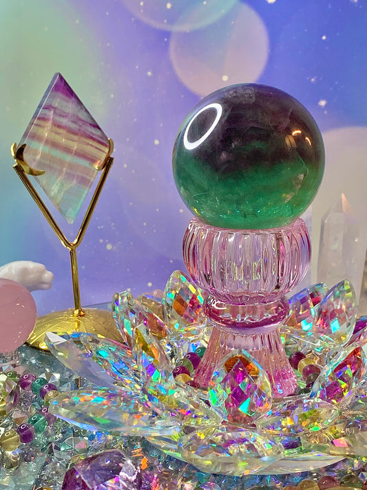 Watermelon 🍉 Fluorite sphere