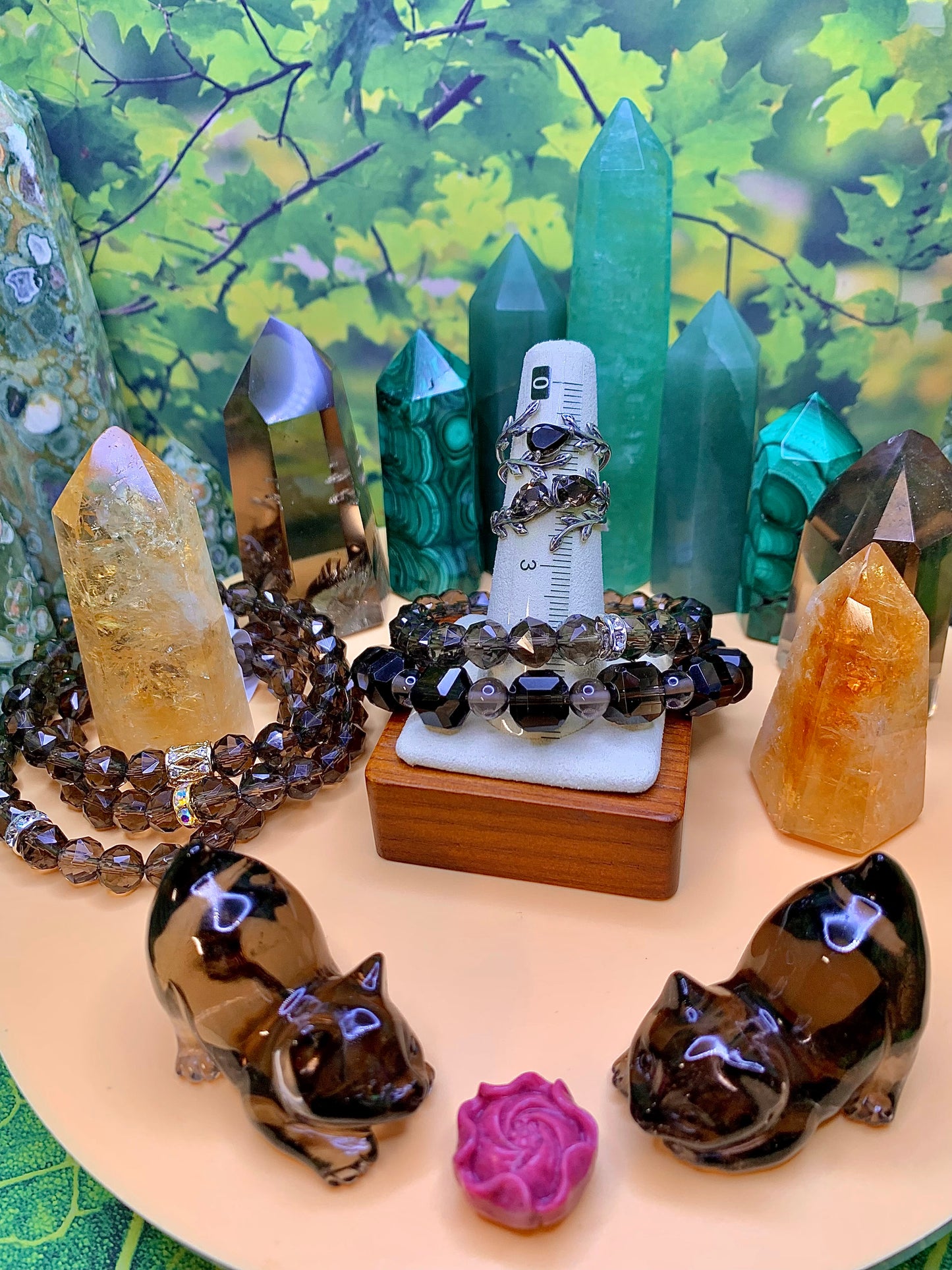 Smoky Quartz Branches Ring (Vintage Style) in Sterling Silver