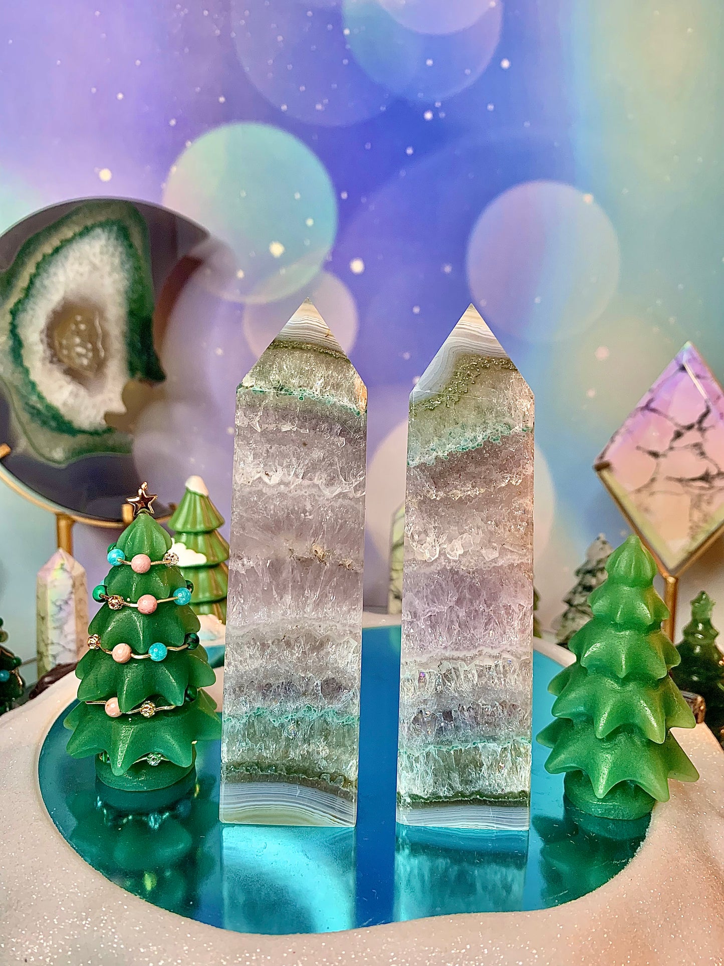 Amethyst Agate Druzy Tower