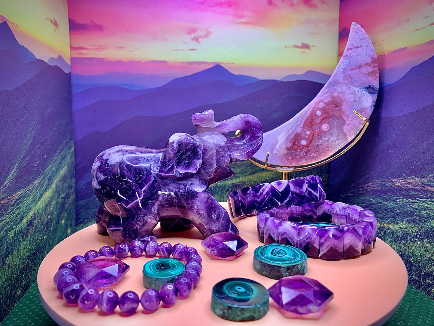 Dream Amethyst Elephant Carving 🐘