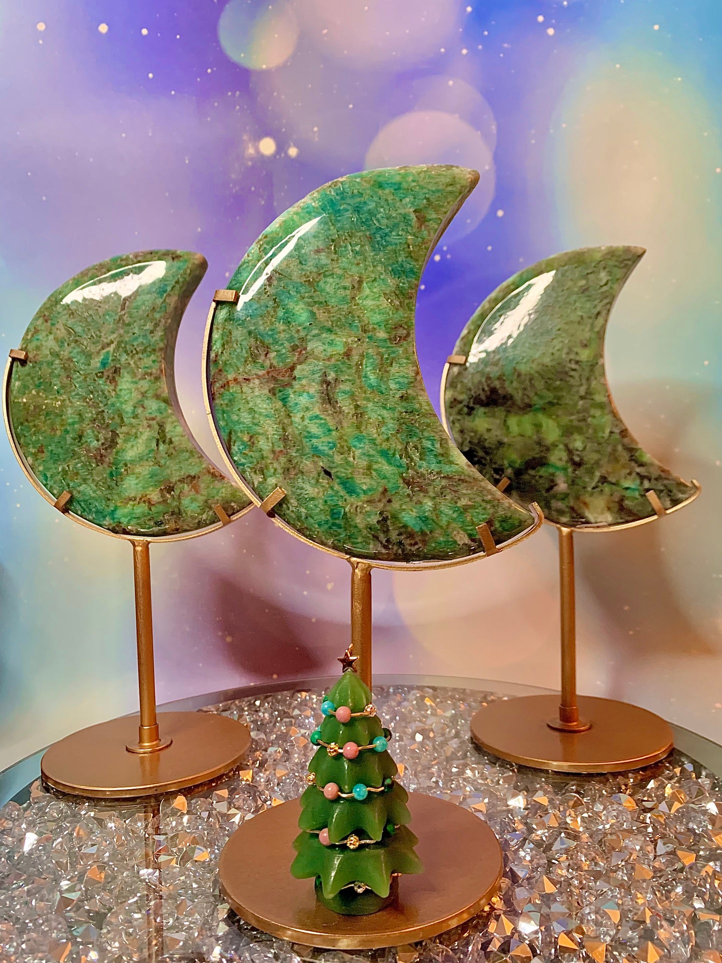 Amazonite Crescent Moon 🌙 on Stand