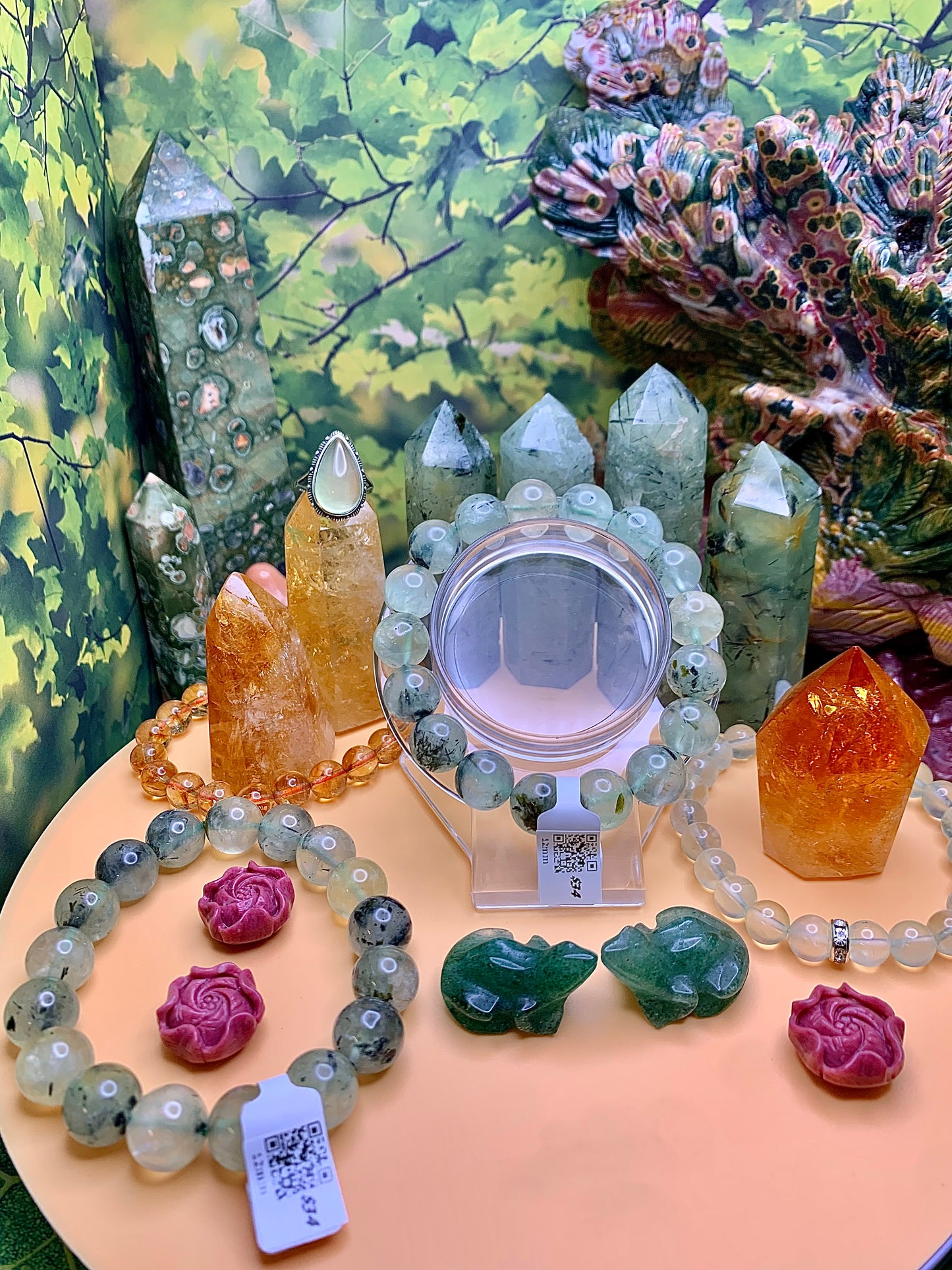 Prehnite Round Bead Bracelet 12mm