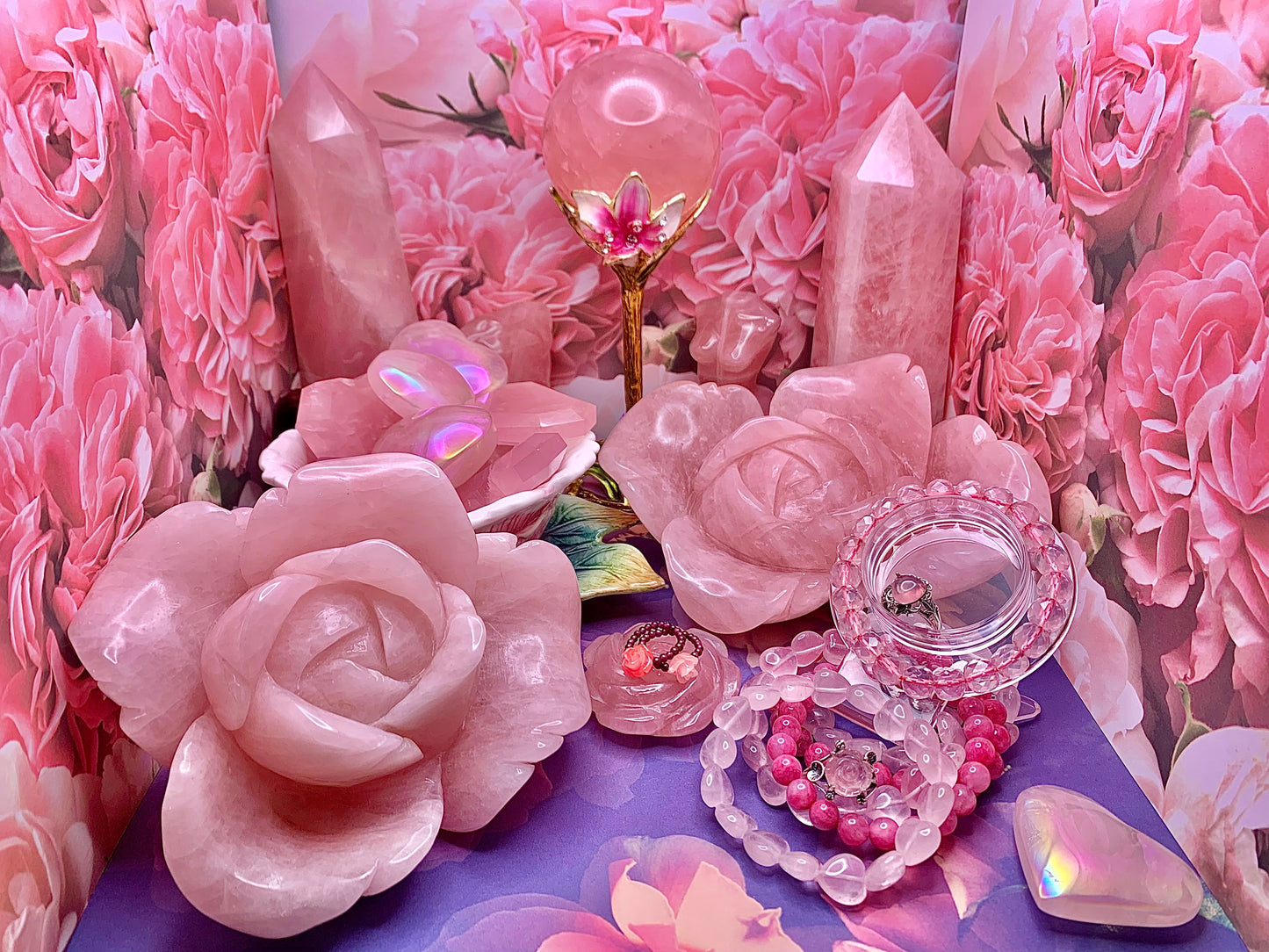 Rose Quartz Rose 🌹Carving
