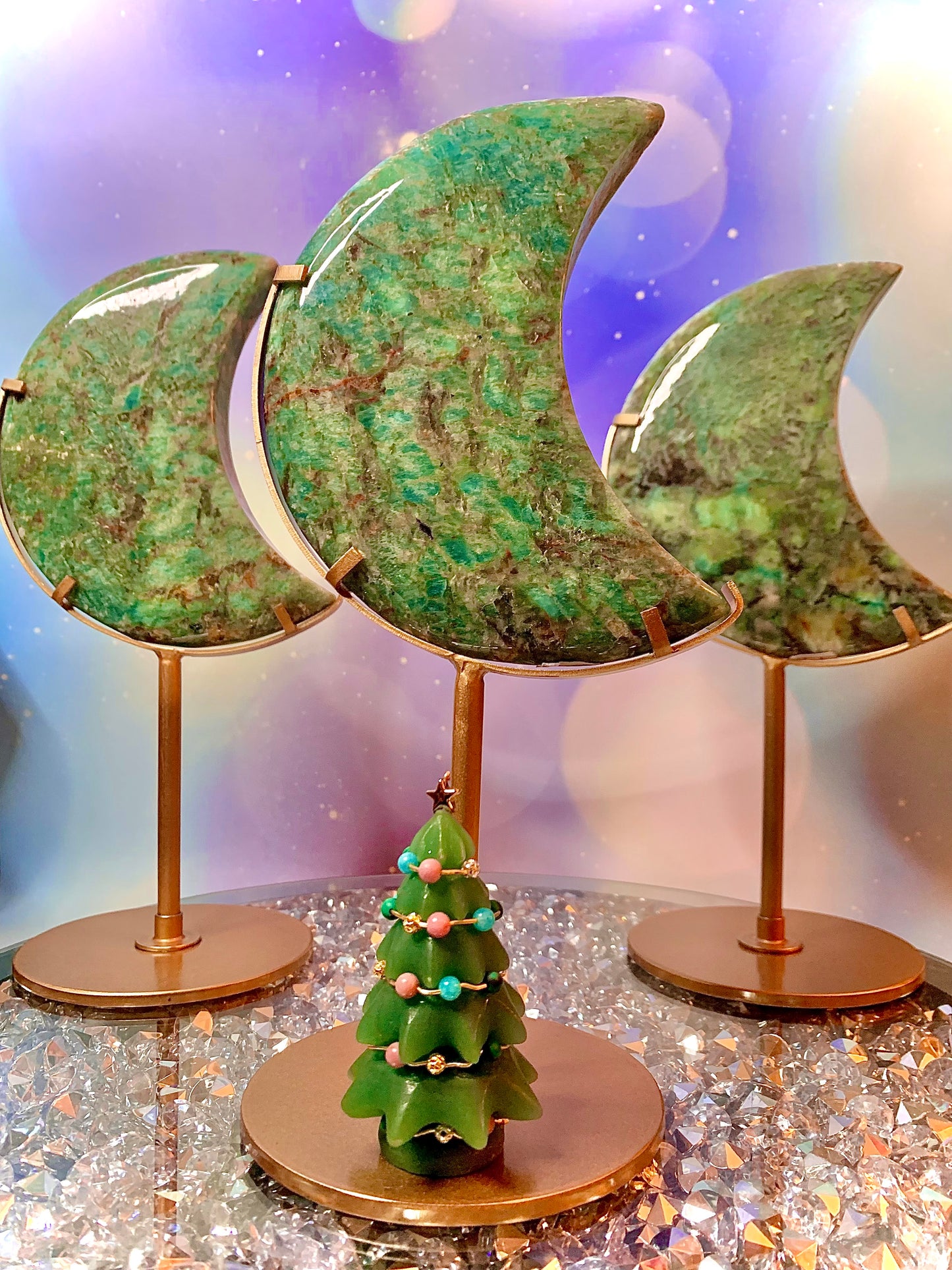 Amazonite Crescent Moon 🌙 on Stand