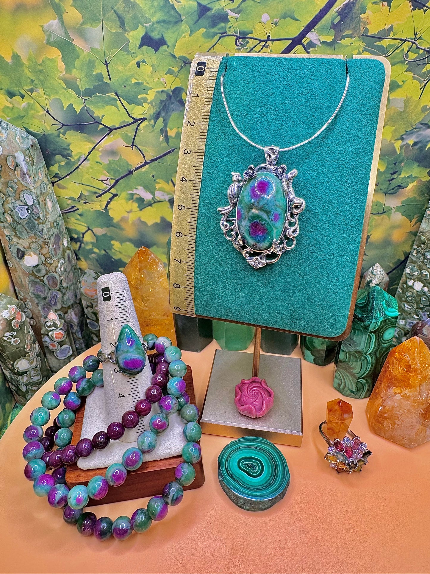 Ruby Fuchsite Pendant .925 Silver (Vintage Style)