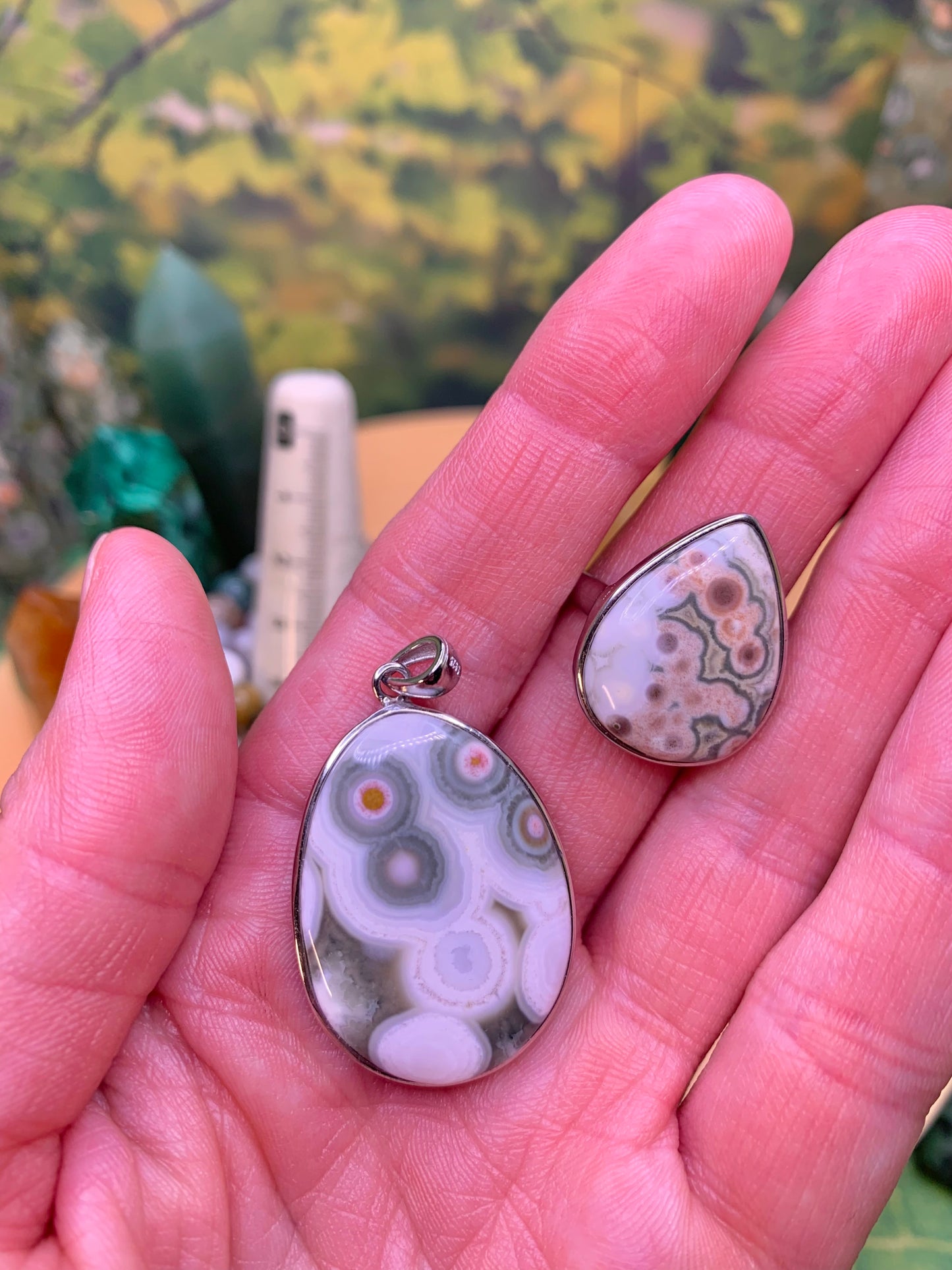 8th Vein Ocean 🌊 Jasper Pendant and Ring Gift Set