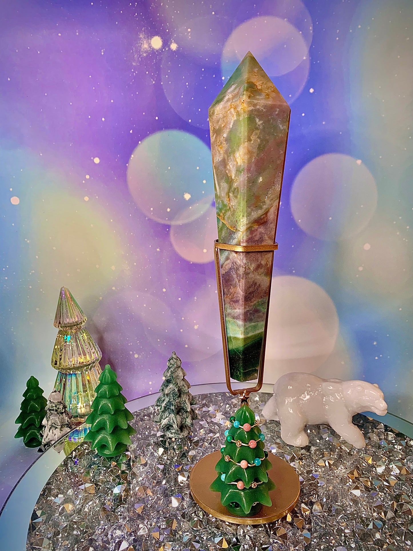 Ocean Jasper Wand on Stand