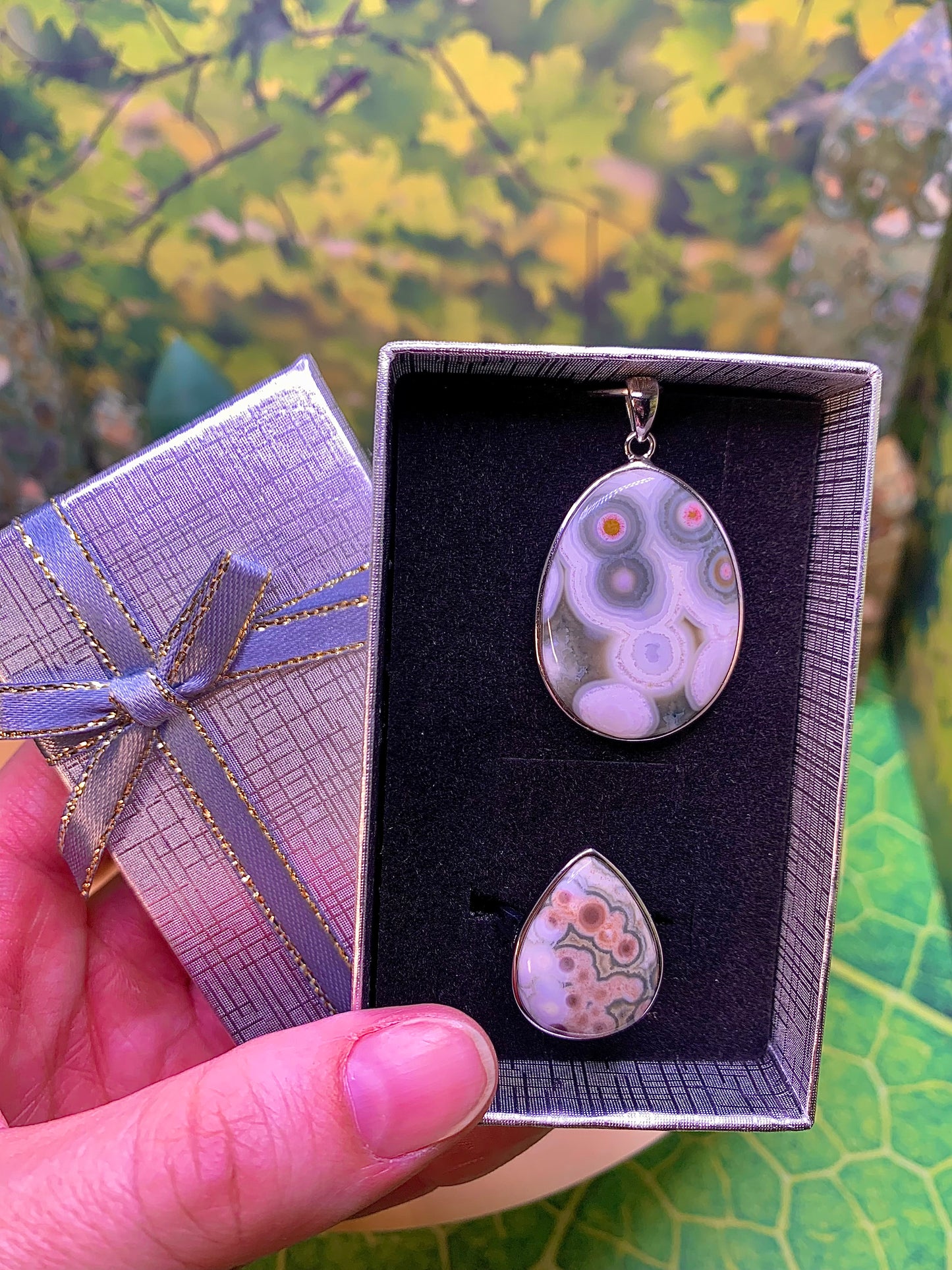 8th Vein Ocean 🌊 Jasper Pendant and Ring Gift Set